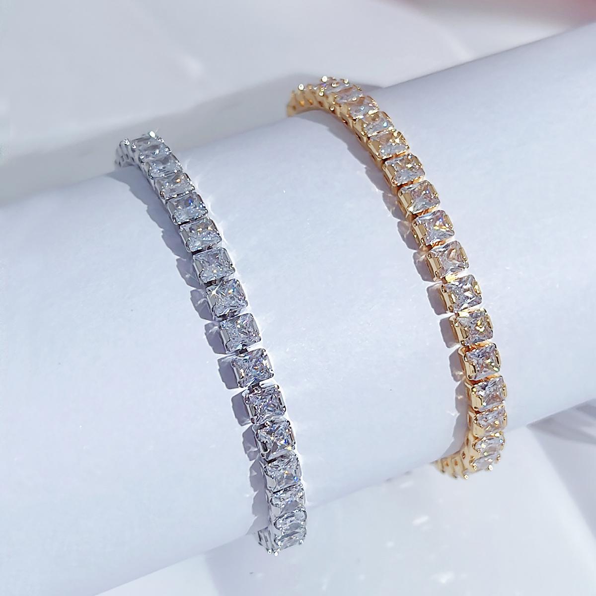 CMM Bling Bling с кубическим цирконием, европейские современные ювелирные изделия, подарок, золотой и серебристый цвет, теннисный браслет для женщин