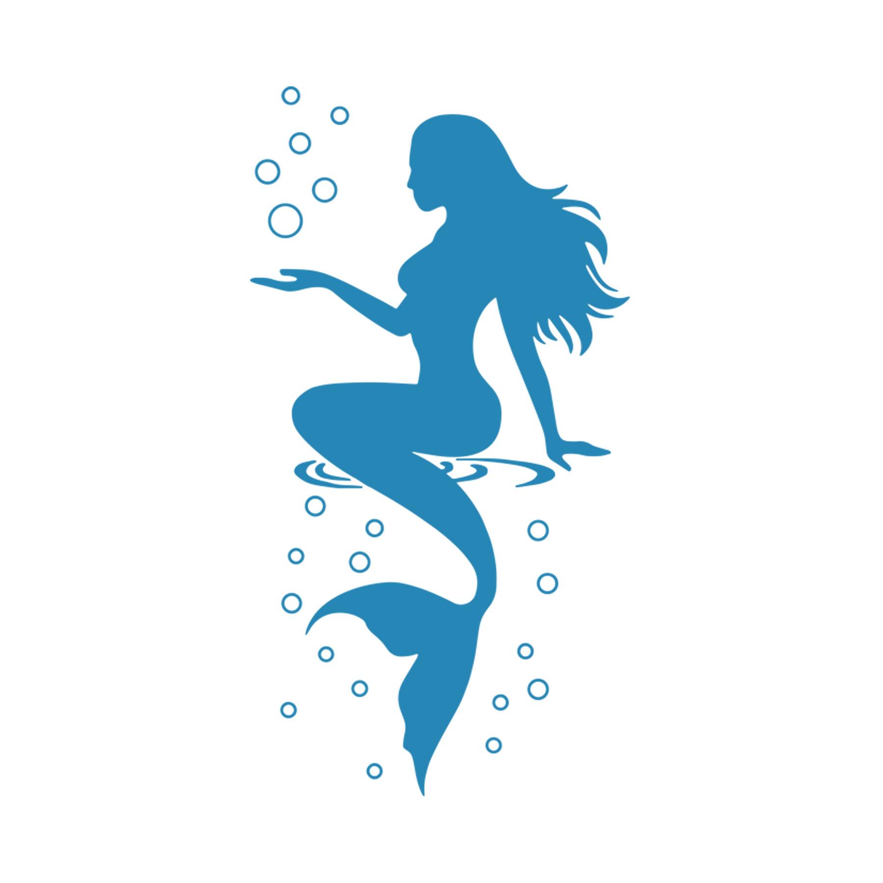 Fashion Mermaid Design Wall Sticker Beautiful Waterproof Decals for Bathroom Toilet Bedroom Decor Home Decoration