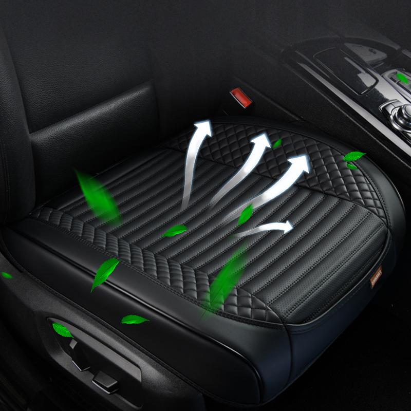 SEAMETAL 1PC Car Front Seat Cover Napa Leather Breathable Car Seat Cushion Cover for Four Seasons