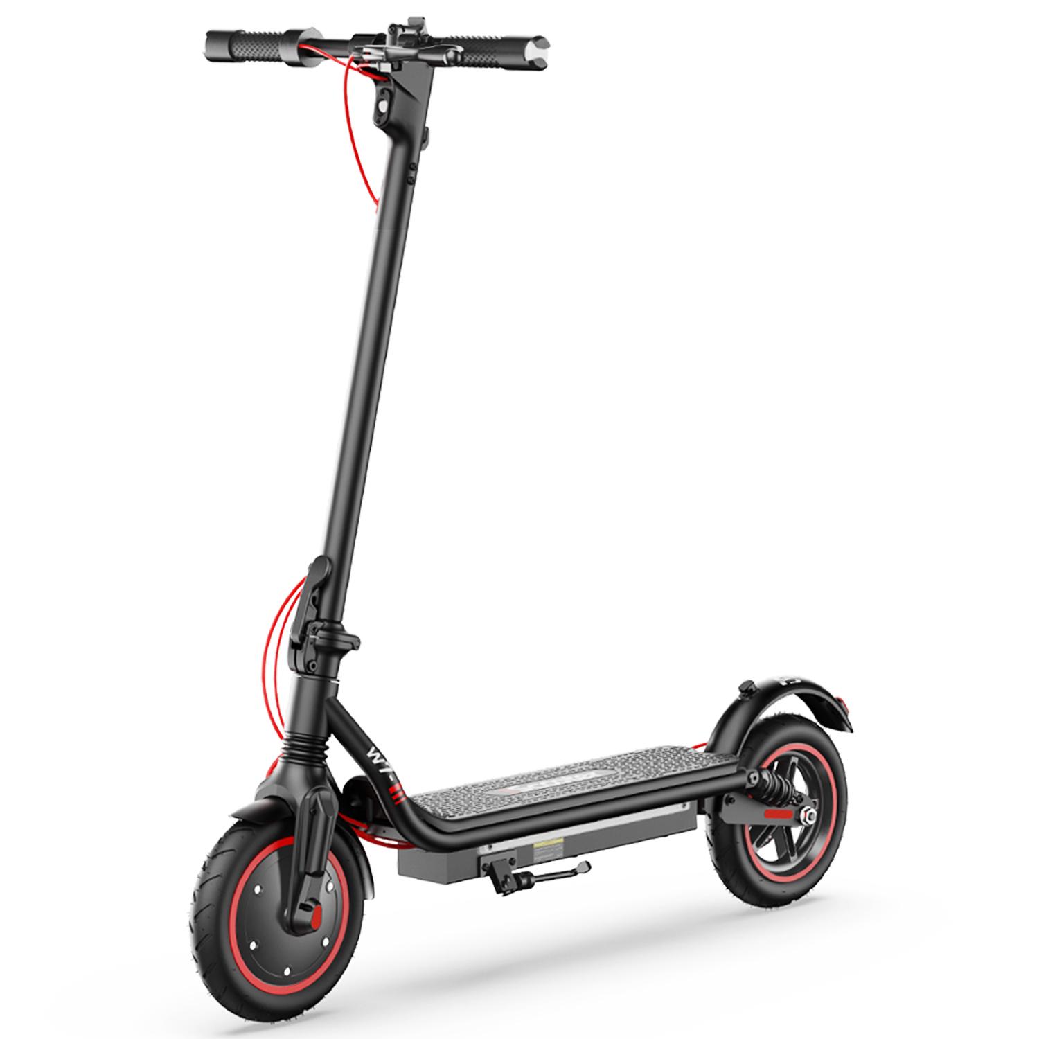 iScooter W7 Urban Electric Scooter for Adults 650W Motor, 36V10.5Ah Battery, 8.5" Road Tires, Rear Disc Brake, Full Suspension, APP Control