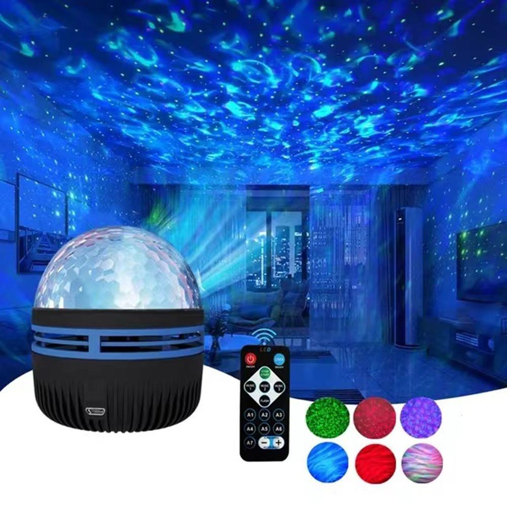 5 В USB проектор звездного неба с водной волной RGB лампа звездного неба с пультом дистанционного управления и вращением для украшения дома и спальни на праздник