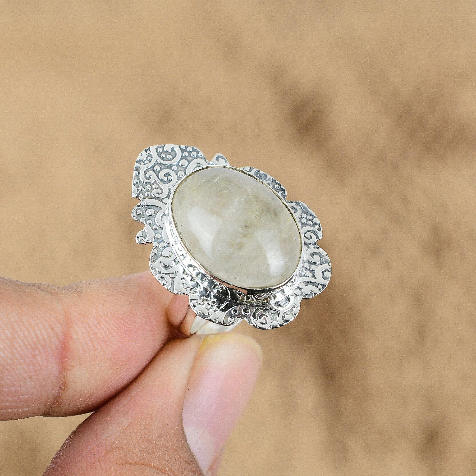 Mothers Day Sale Sterling Silver Natural Golden Rutile Multi Stone Daughter Ring