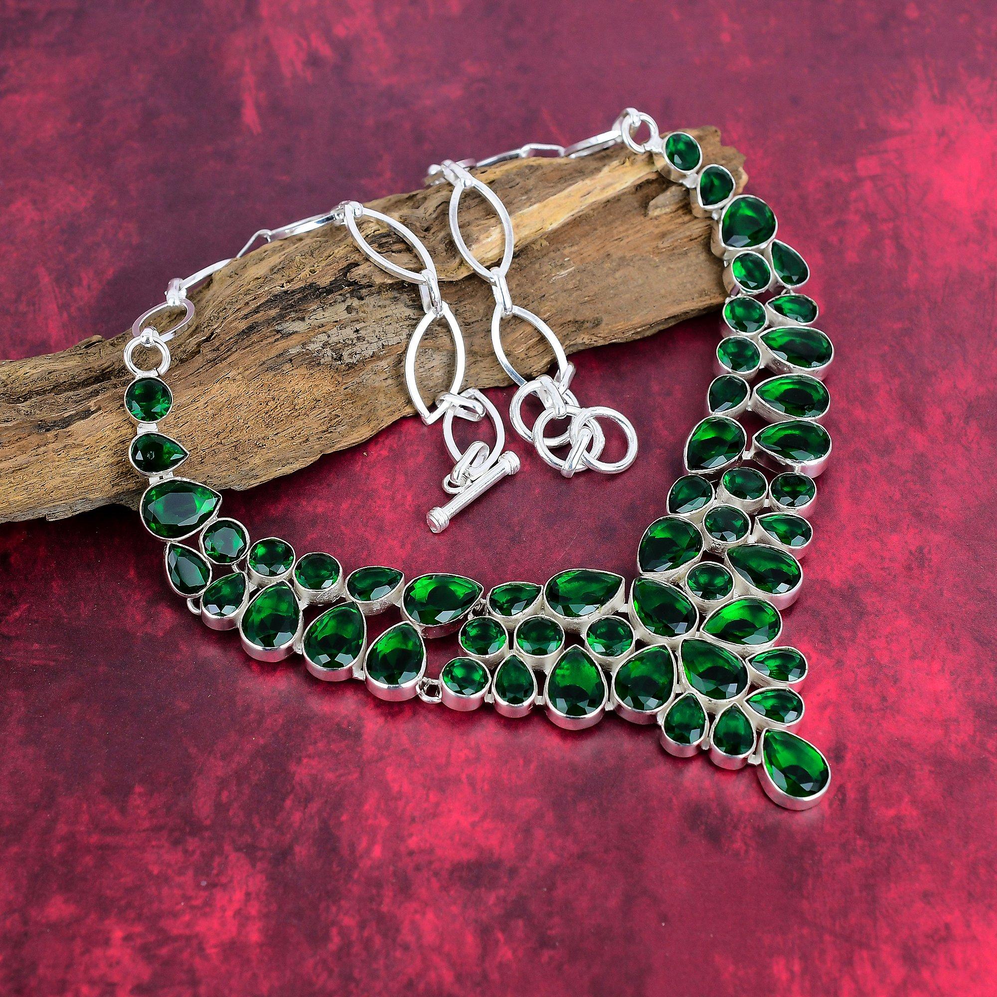 Chrome Diopside Necklace, 925 Solid Sterling Silver Gemstone Jewelry, Handmade Necklace For Thanksgiving