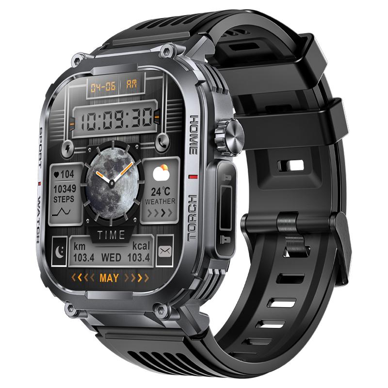 SACOSDING Compass Smart Watch Men 3ATM Waterproof 2.02" With Compass LED Flashlight Outdoor Sports Fitness Tracking Heart RateSmartwatch