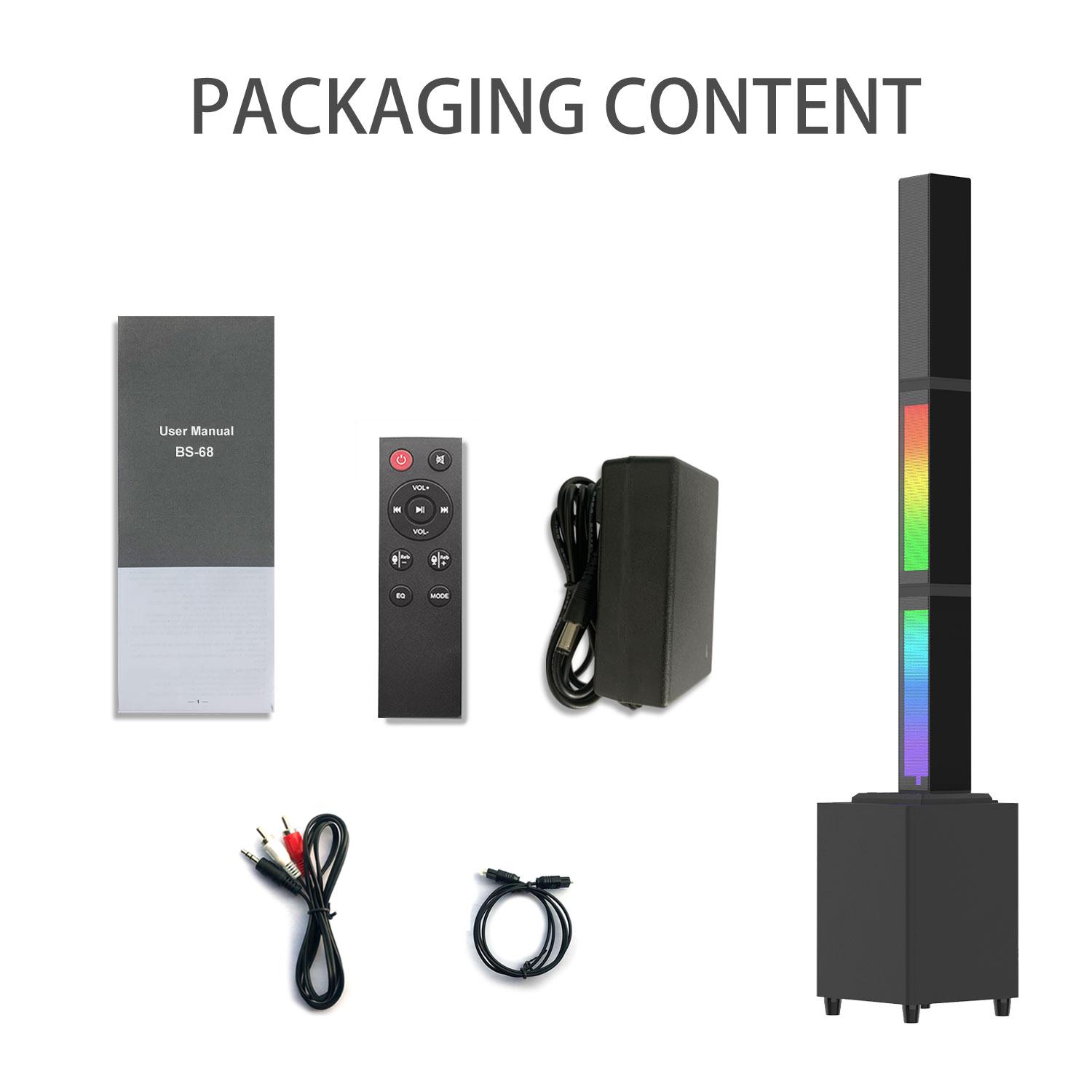 Bluetooth Soundbar Проводной стерео домашний кинотеатр с объемным звучанием, телевизионная система с дистанционным управлением, RGB-световое шоу, динамический стереодинамик с мощным звуком