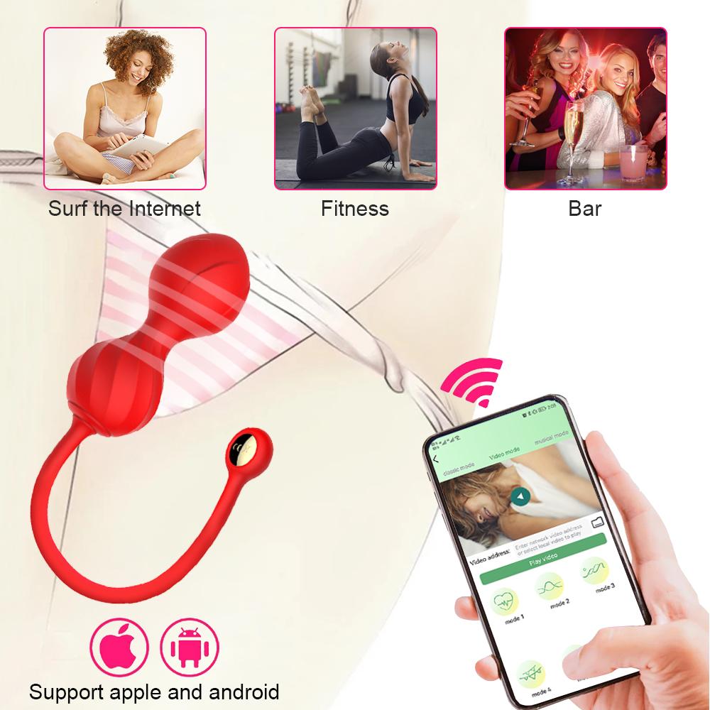 Беспроводное приложение с дистанционным управлением, вибраторы для женщин, стимулятор сосков клитора, Bluetooths, шарик Кегеля, секс-игрушка для женщин для взрослых пар