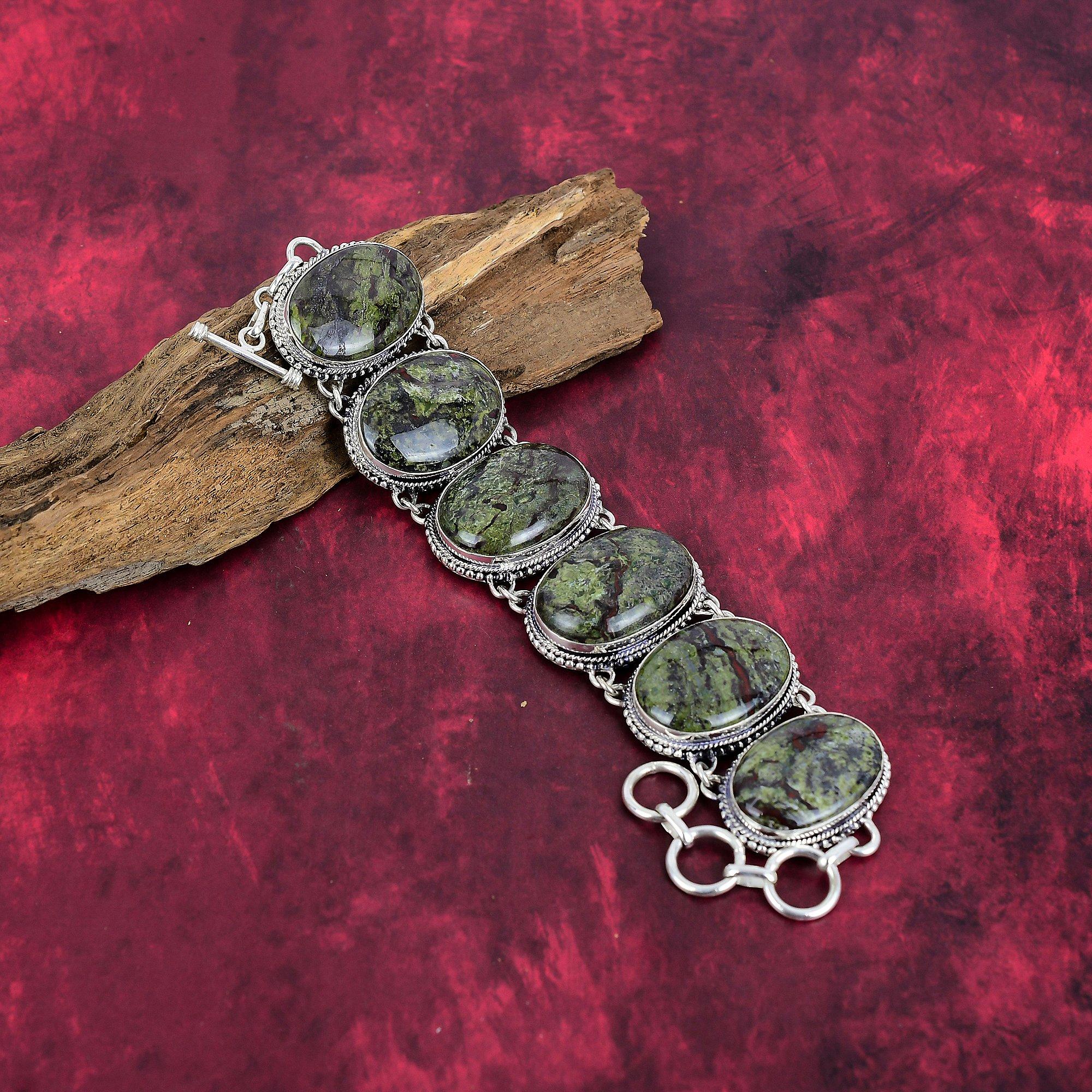 Dragon Blood Jasper Bracelet, Natural Gemstone 925 Solid Sterling Silver Bracelet, Handmade Jewelry, Anniversary And Birthday Gift For Her