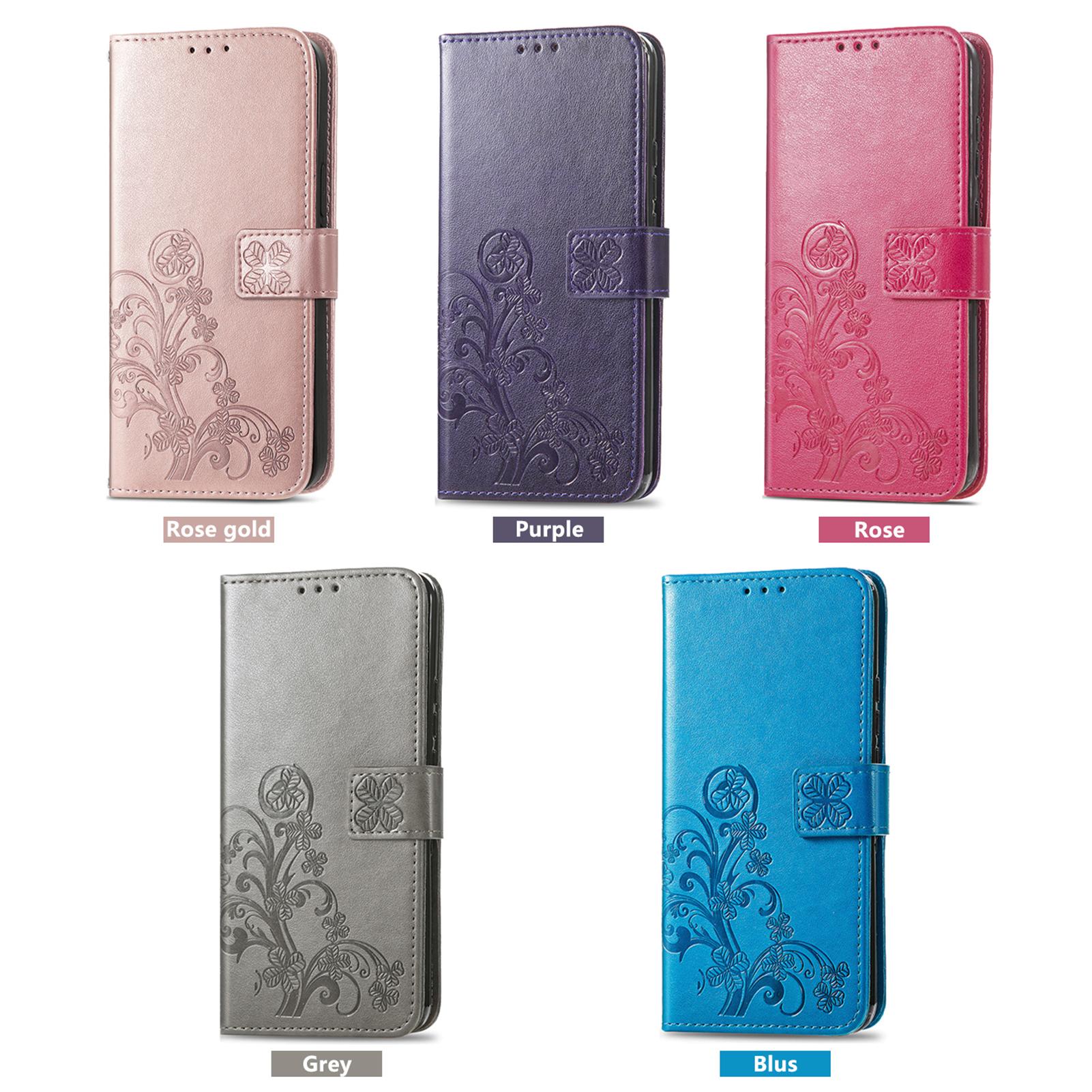 Leather Wallet Flip Case for Huawei Nova 15 14 13 12 12S 11 9 Ultra Pro SE Y72 Y63 Y73 9 Embossed Clover Floral Design