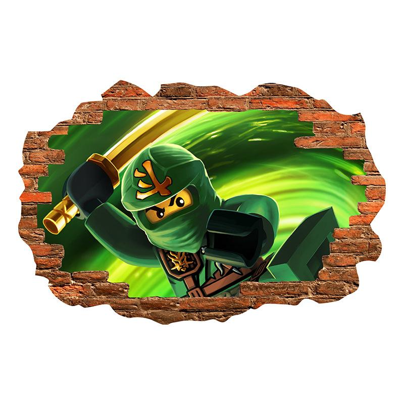 Ninjago игры наклейки мультфильм аниме наклейки на стену детская комната самоклеящиеся ПВХ украшения стены наклейки