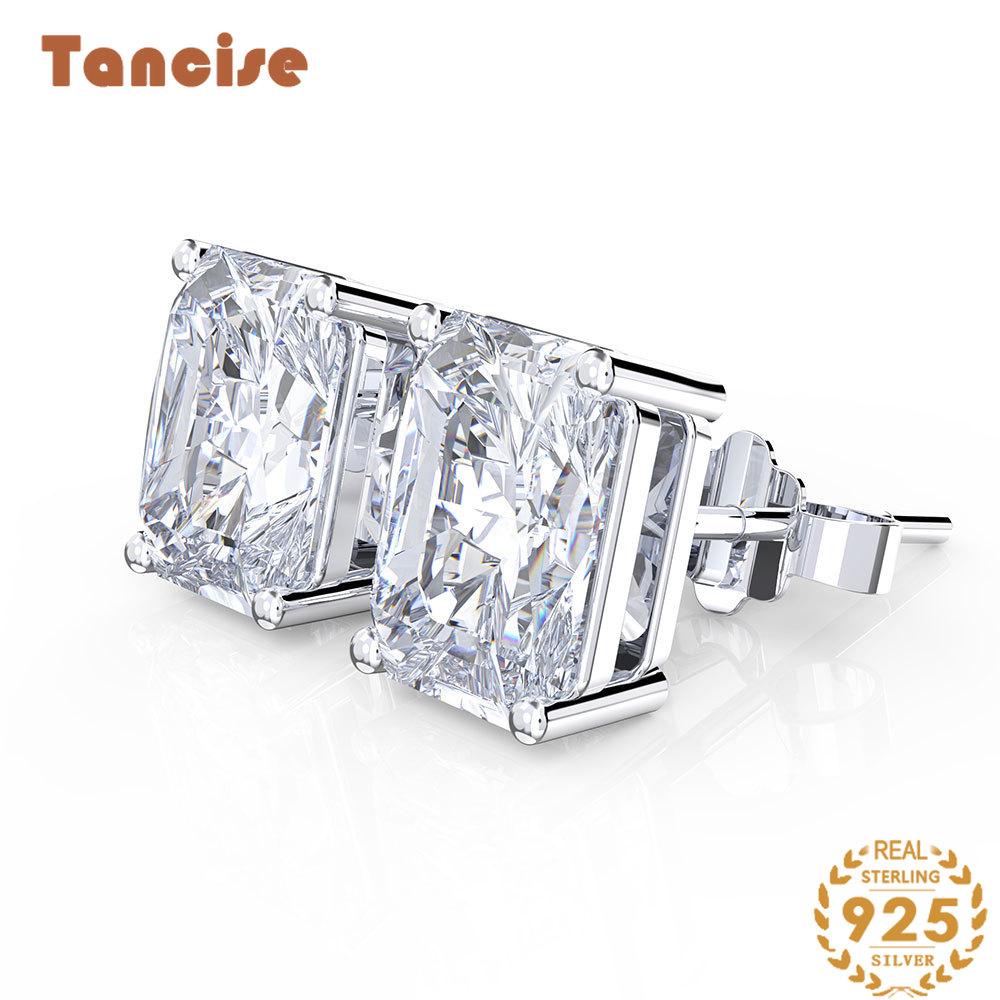 Танцизные ювелирные изделия, прямоугольные с фаской, автомобильные цветы 5*7, простые инкрустированные маленькие серьги без полей, индивидуальные серьги