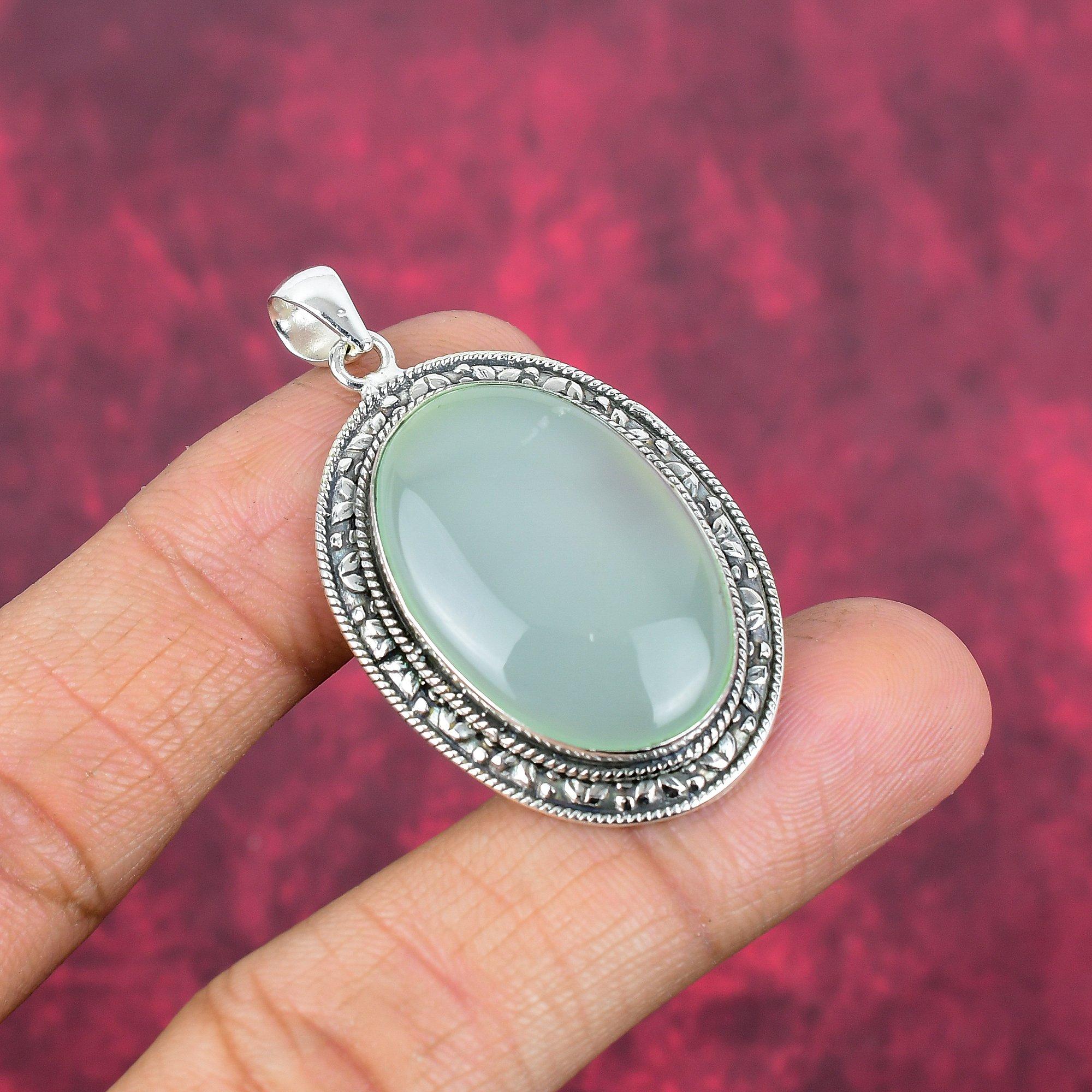 Украшения ручной работы из драгоценных камней Aqua Chalcedony, кулон из стерлингового серебра 925 пробы, уникальный дизайн, для женщин