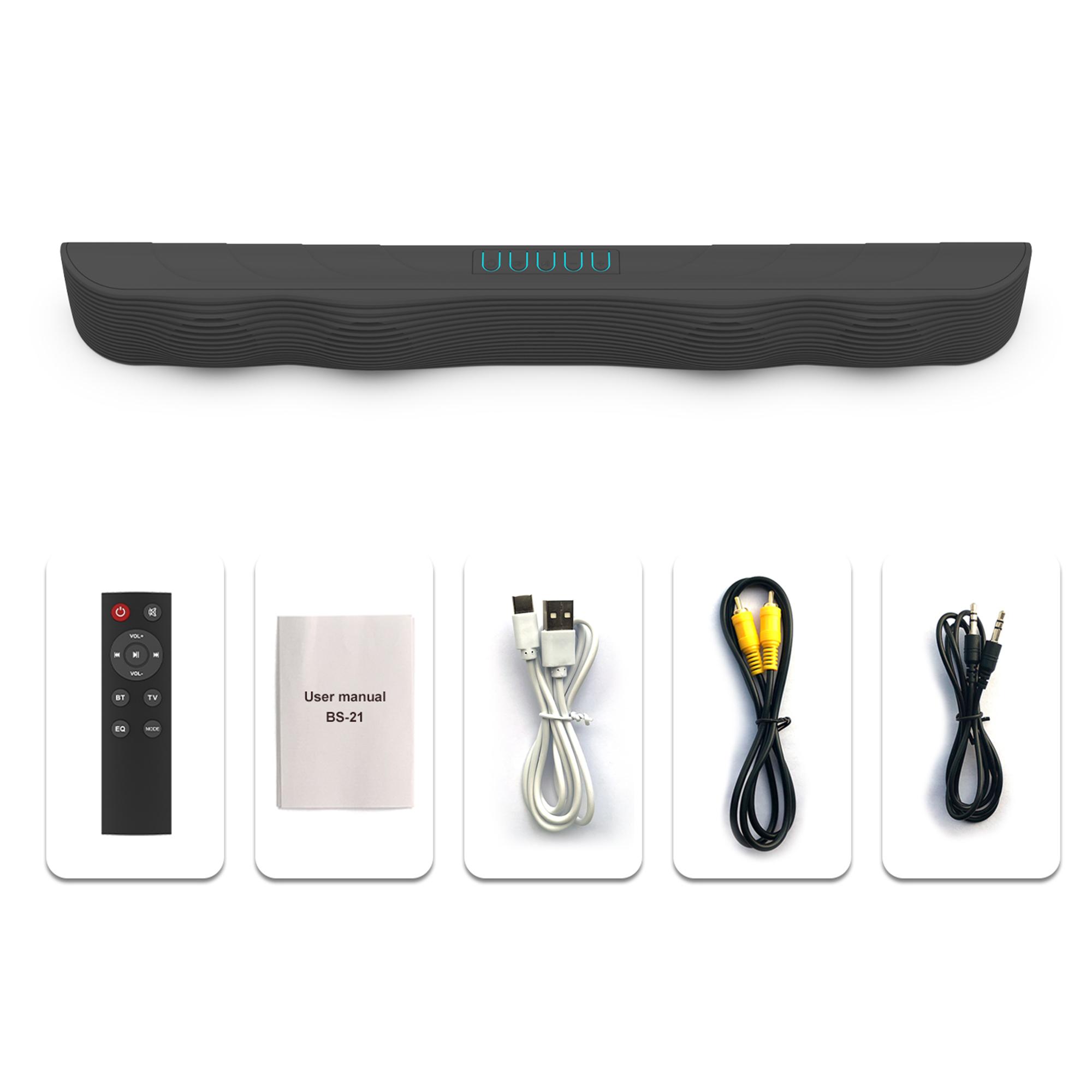 Беспроводная звуковая панель Bluetooth, динамик, проводной стереосистема объемного звучания, домашний кинотеатр, ТВ-система, TF-карта, USB-устройство для воспроизведения, пульт дистанционного управления, питание, звук, динамик