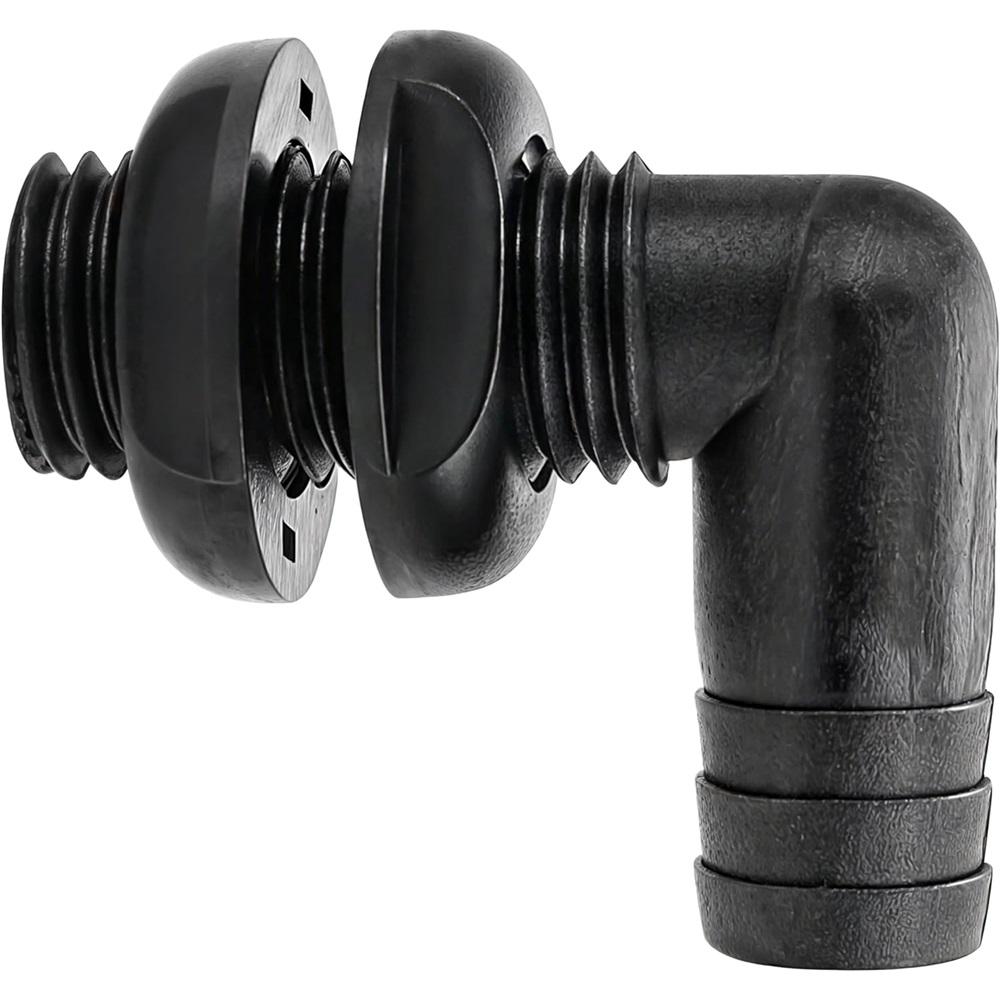 Соединительный элемент 90 градусов для сквозного соединения корпуса, фитинг 3/4 дюйма для сантехники лодки, трюмного насоса, палубного слива, простая установка запасных частей, аксессуаров для кораблей, лодок, яхт (черный)
