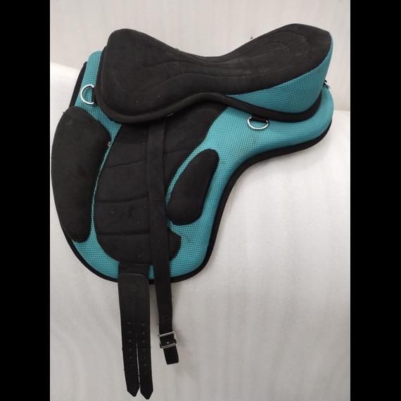Turquoise Treeless Freemax Synthetic Horse Tack Saddle + Girth, All Sizes For Horse