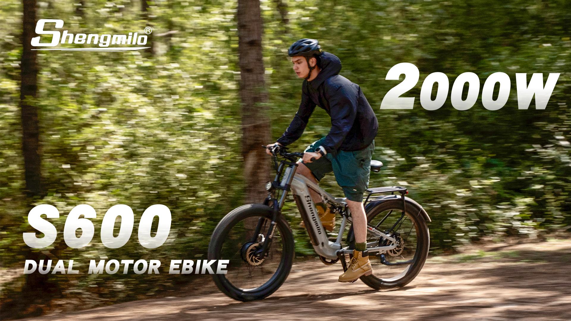 Shengmilo Электрический горный велосипед S600 2000W - Абсолютный внедорожный электровелосипед с мощностью двойного мотора, батареей Samsung 48 В и гидравлическими тормозами