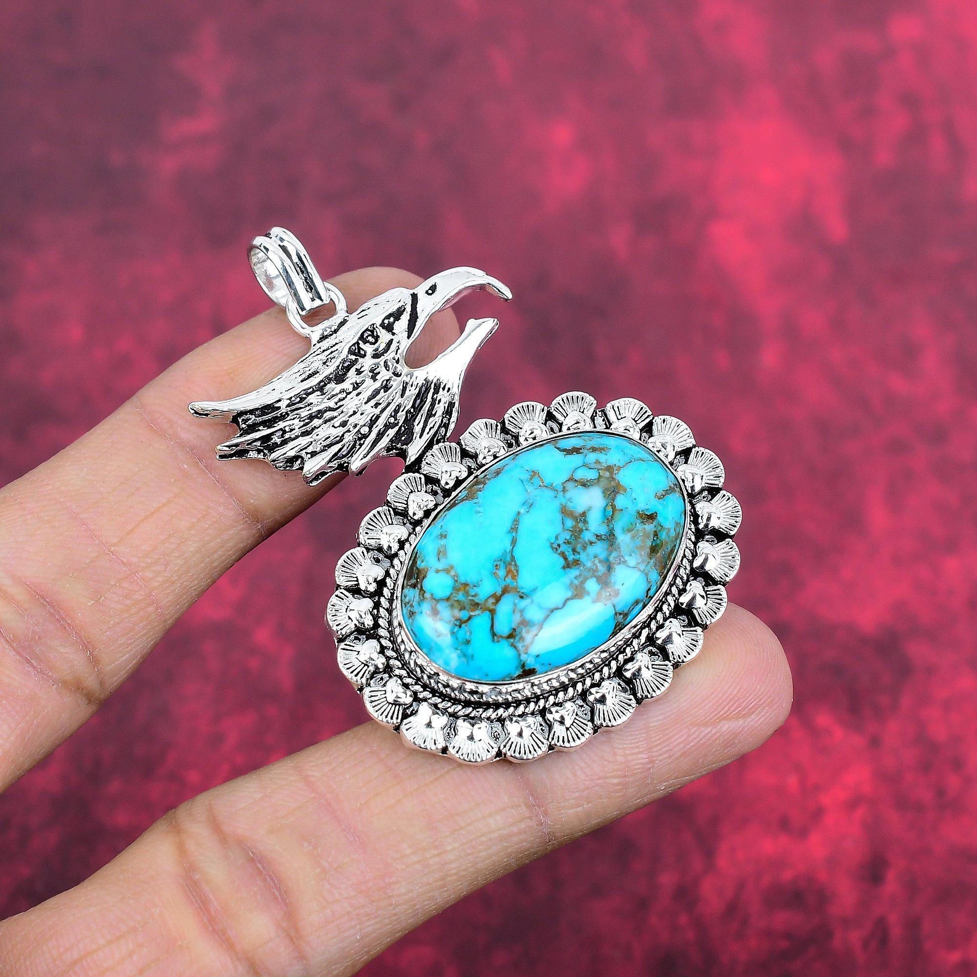 Тибетский бирюзовый драгоценный камень ручной работы из чистой медной проволоки, ювелирный кулон на День памяти