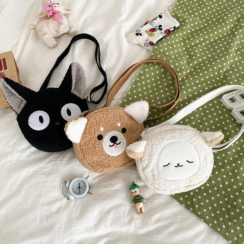 Сумка Kawaii в японском стиле, женская плюшевая сумка с рисунком из мультфильма для женщин, сумка через плечо, маленькая сумка для телефона и кошелька