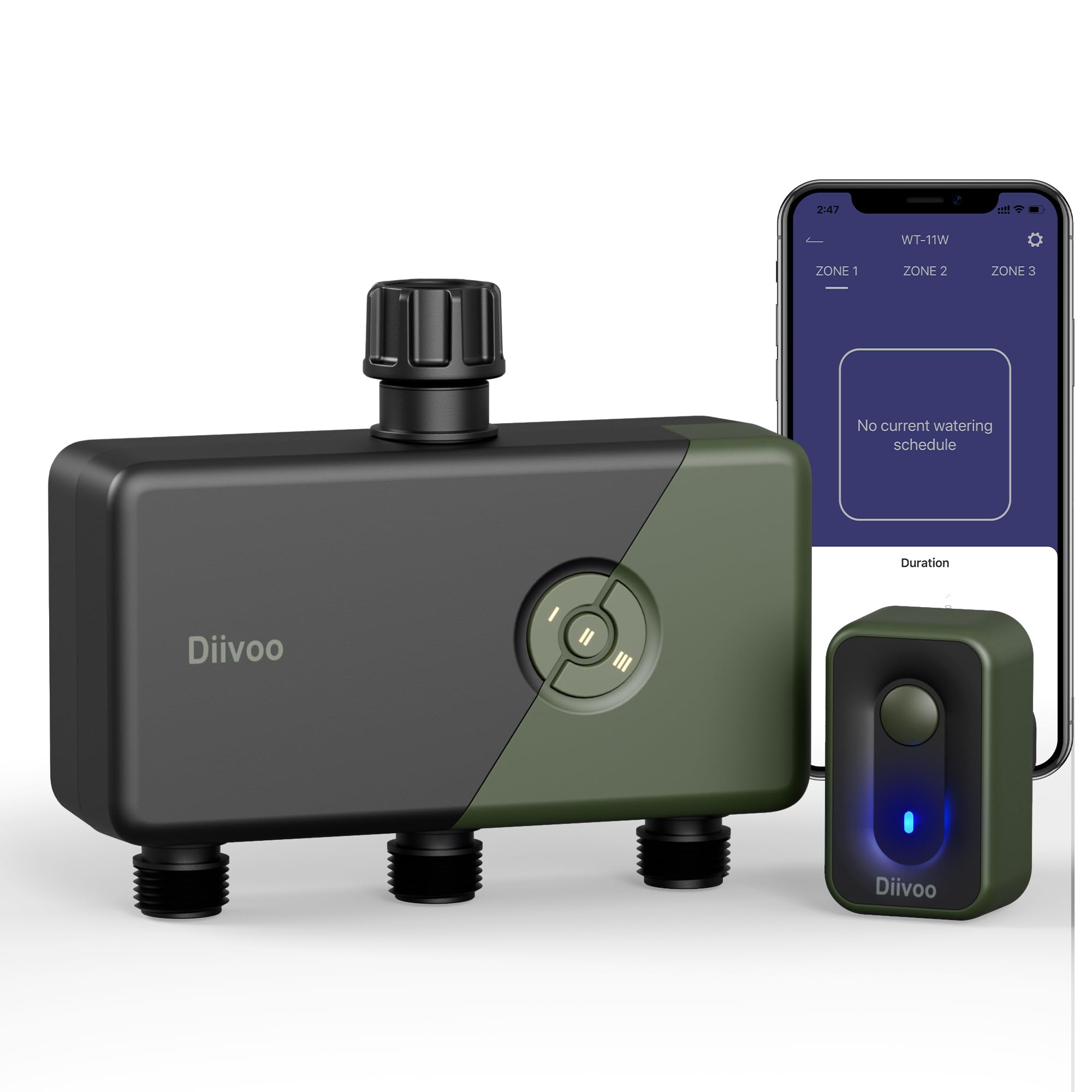 Diivoo Садовый Wi-Fi таймер воды 1/2 зоны автоматический контроллер полива умный Wi-Fi водяной клапан садовая автоматическая система полива