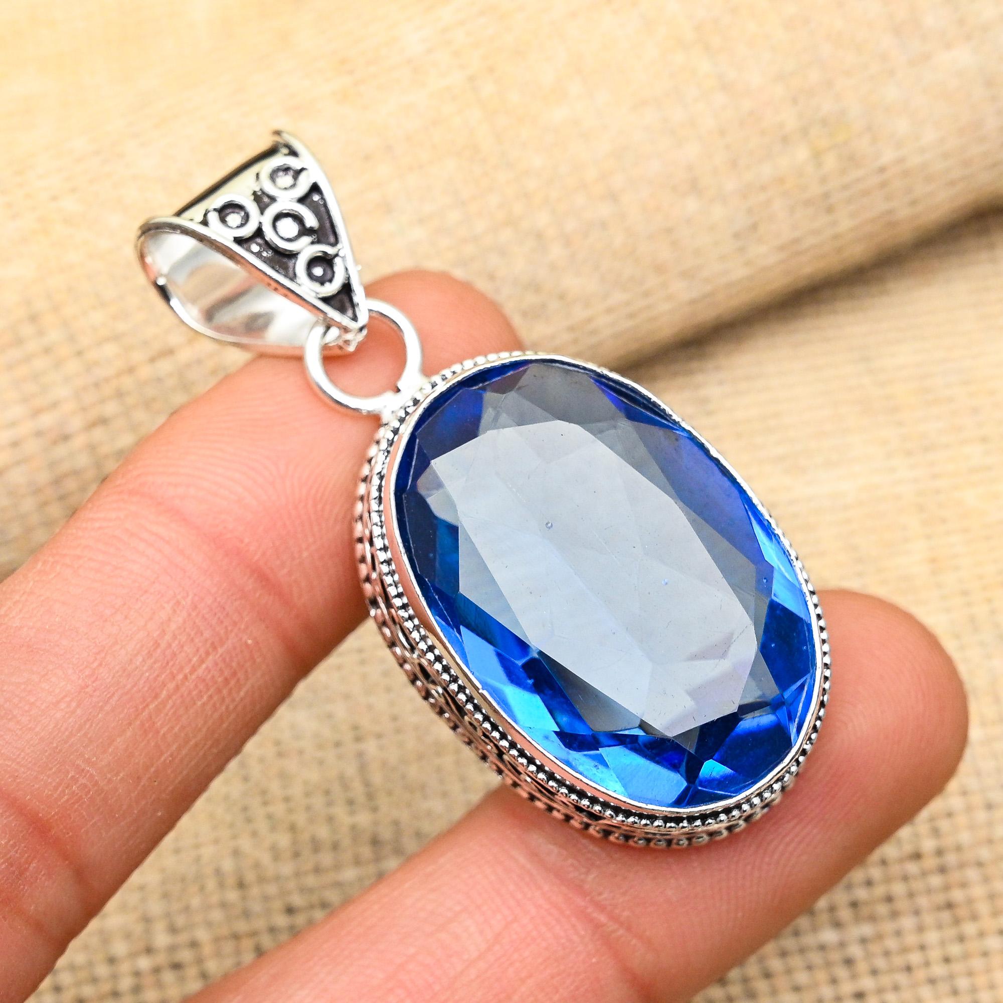 Великолепный танзанит, ювелирные изделия из стерлингового серебра 925 пробы, подвеска ручной работы для нее