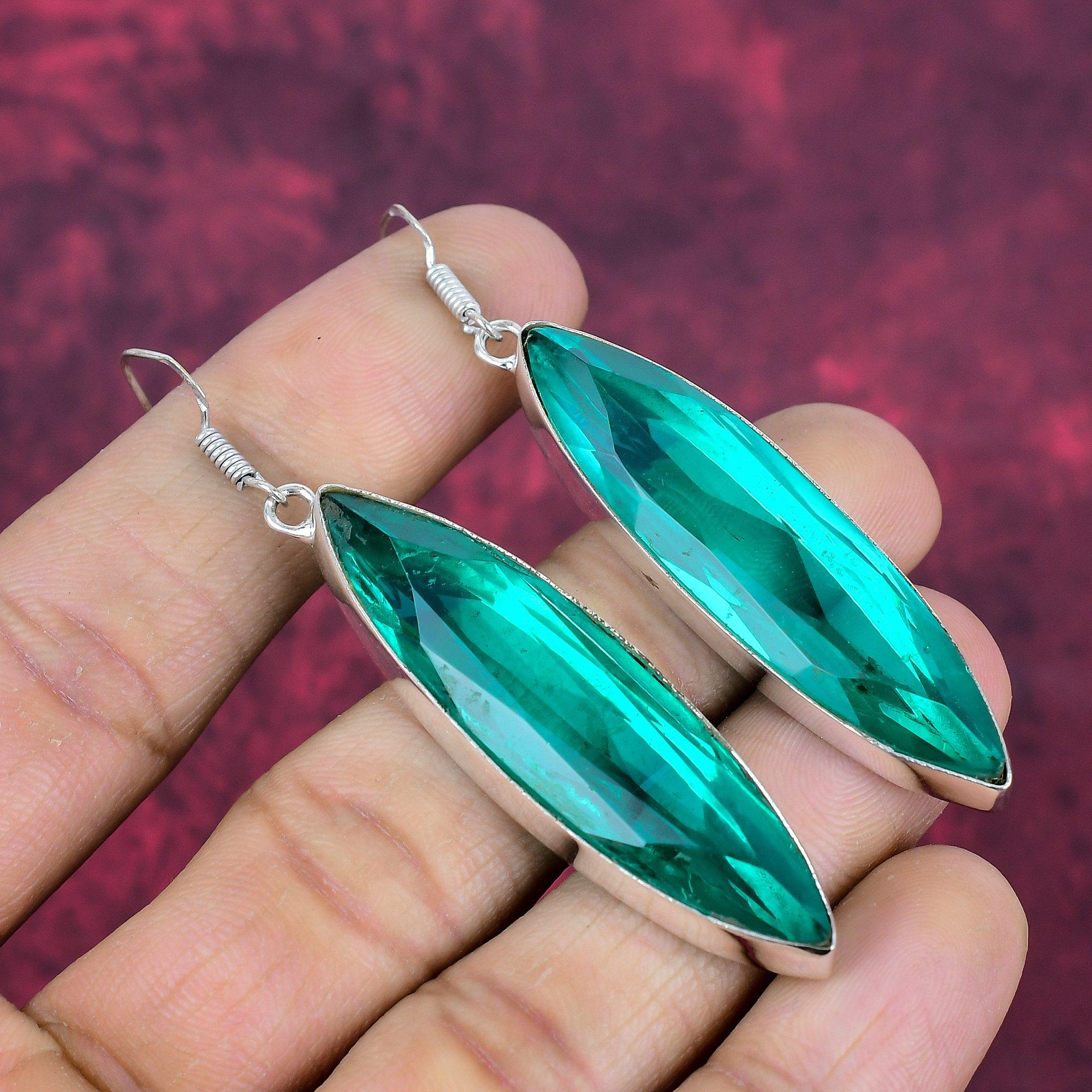 Серьги с драгоценными камнями индиголит, серьги из цельного серебра 925 пробы, старинные украшения ручной работы, подарок на День матери