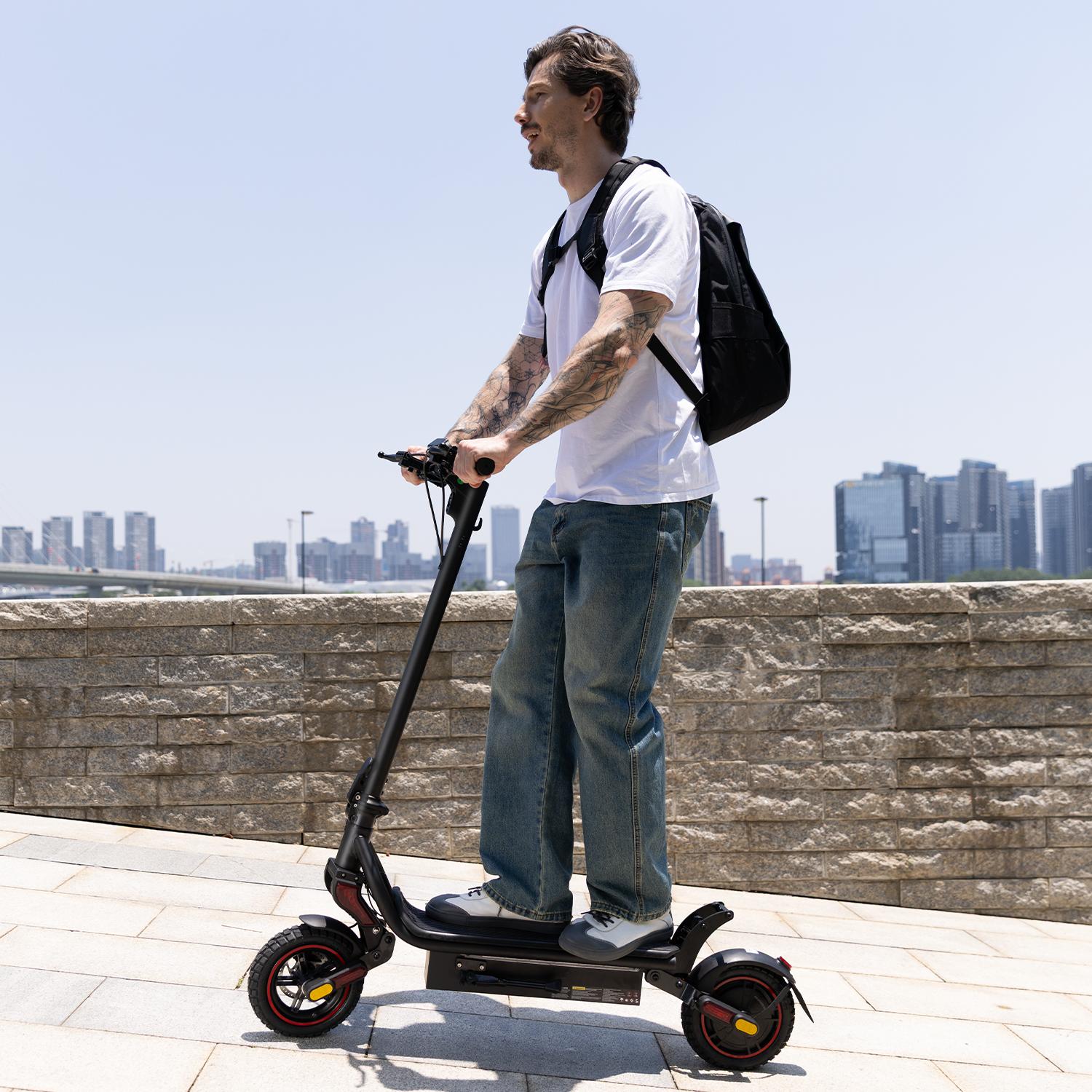 W8-DZ Electric Scooter 750W Motor 48V14Ah Battery, 40km/h Max Speed 9.3” OffRoad Tires, Triple Brake with App Dual Suspension escooters Urban Off-road