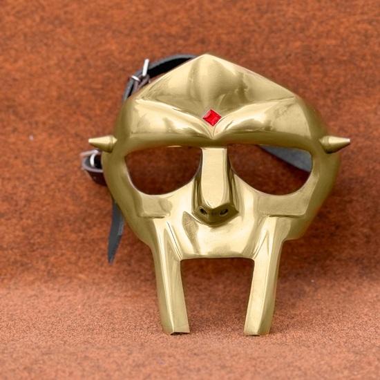 MF Doom Gladiator Mask Прочная стальная маска для лица с латунной отделкой для косплея, костюмов, уникальных рождественских подарков