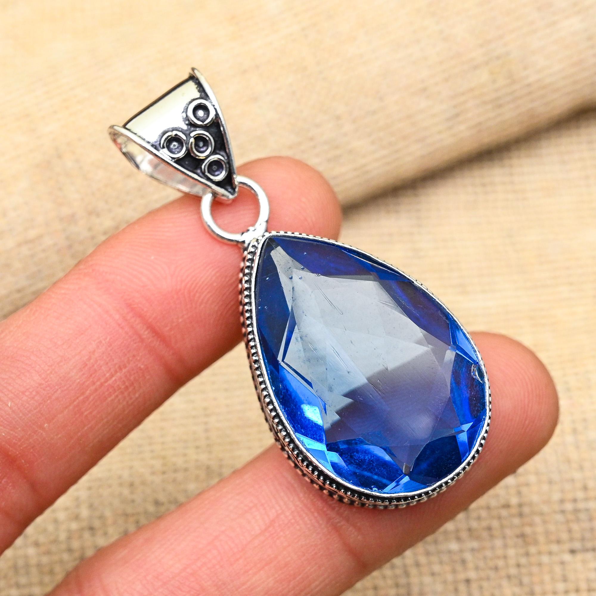 Танзанит драгоценный камень стерлингового серебра 925 пробы ювелирные изделия ручной работы кулон для свадебного подарка