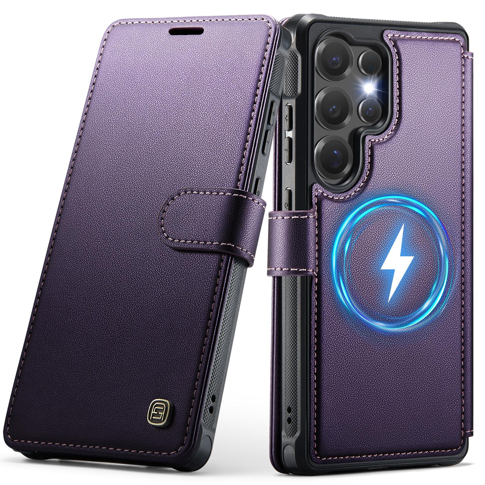 AutSpace-A15 Wallet Case For Samsung Galaxy S26 Ultra , Fashion Premium PU Leather Card Holder Phone Back Cover Protector Skins Shell