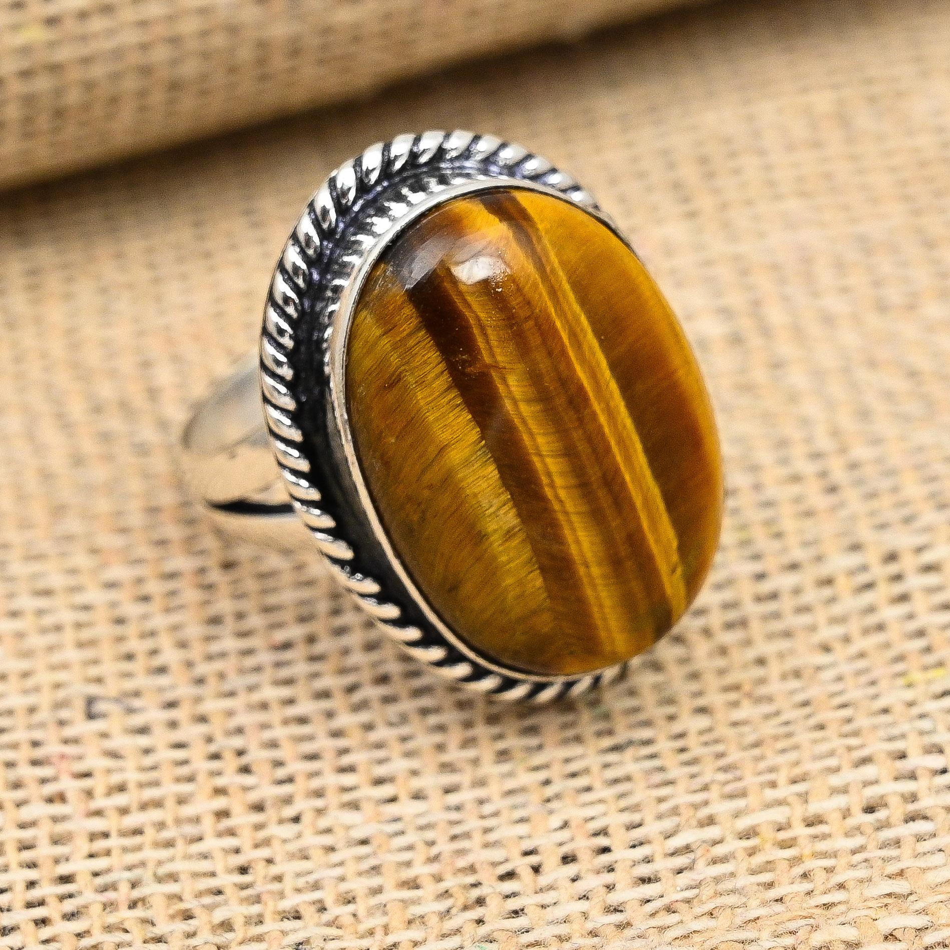 Замечательное ювелирное кольцо ручной работы из стерлингового серебра 925 пробы с драгоценным камнем тигровый глаз