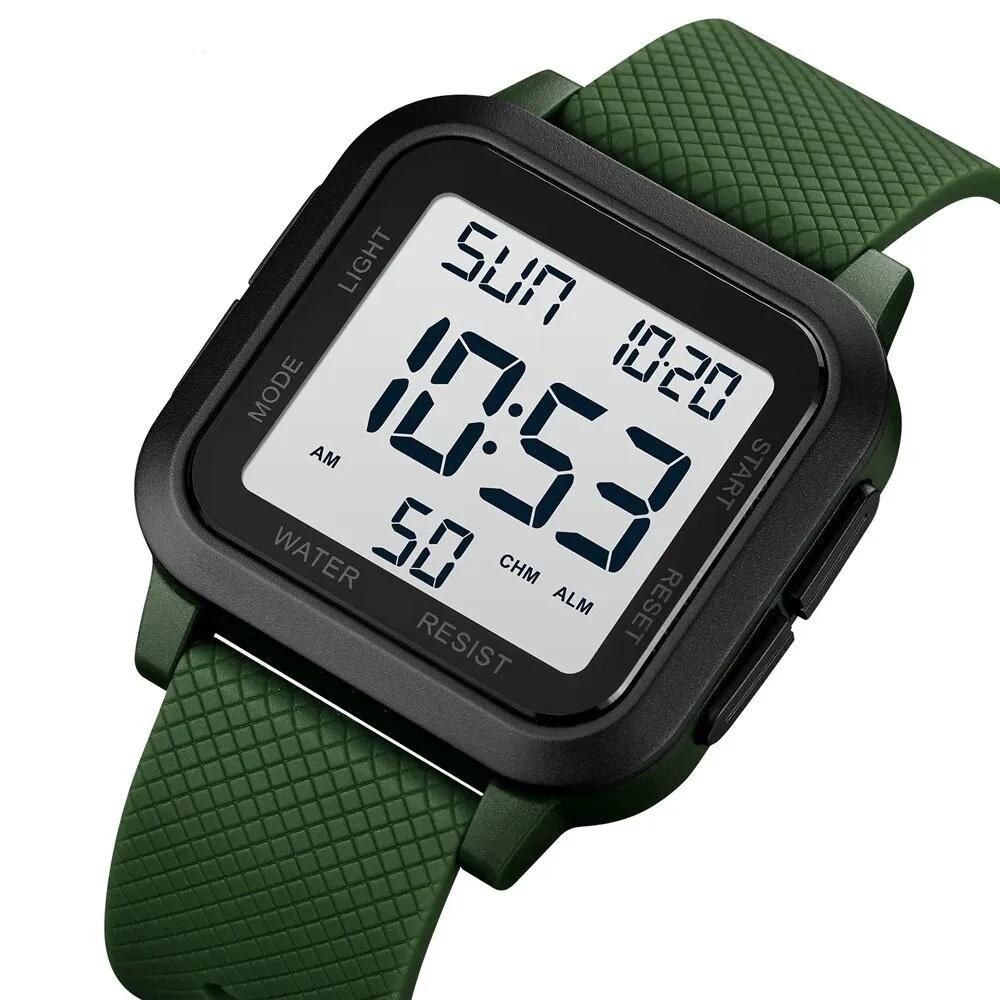 Sports Watch Men Digital Alarm Chrono Clock Waterproof Military Watches LED Electronic Wristwatch