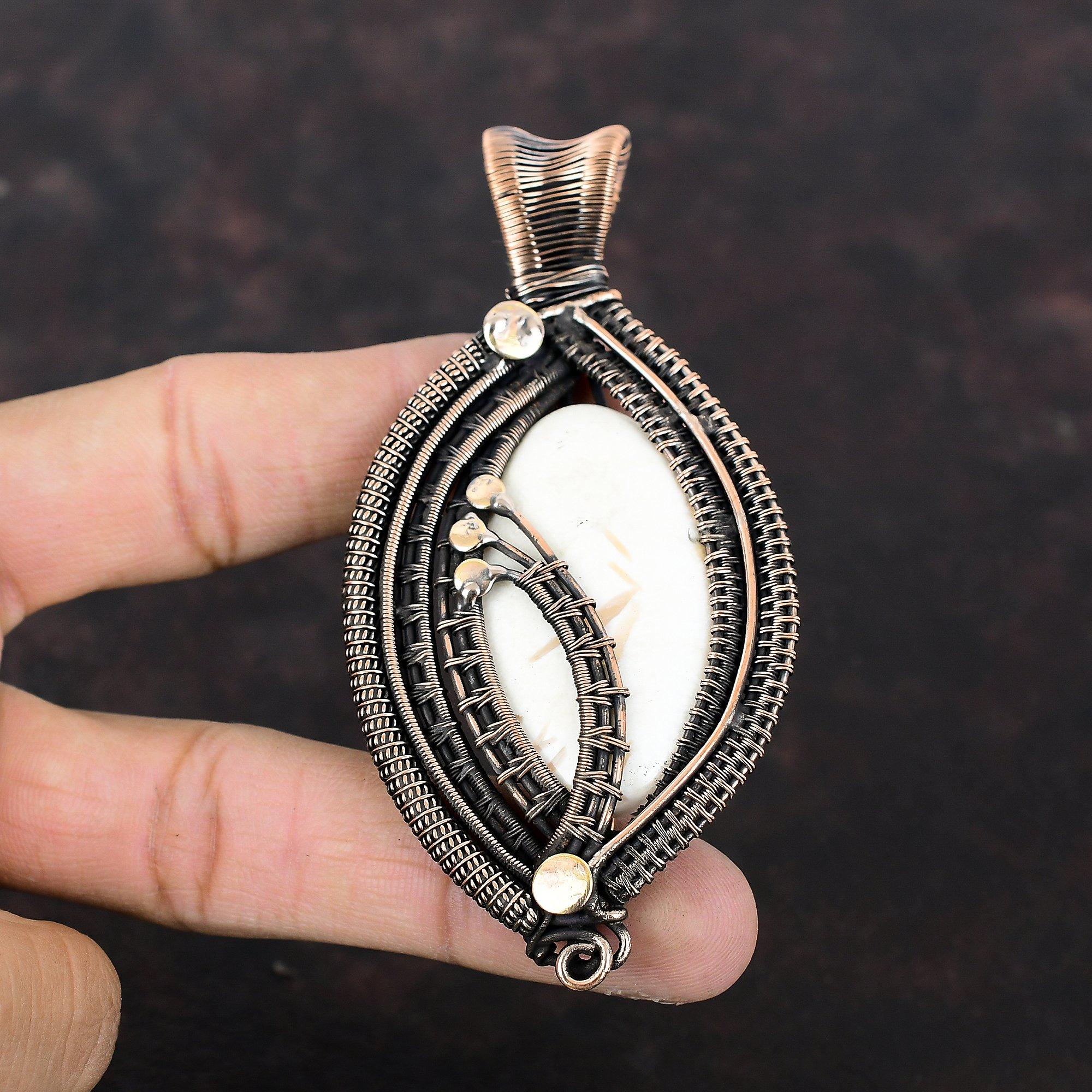 Подвеска из сколецита, обернутая медной проволокой, Подвеска из сколецита, Ювелирные изделия из сколецита, Подвеска ручной работы, Драгоценный камень, Медные ювелирные изделия, Подвеска новейшего дизайна, Подарок для мамы