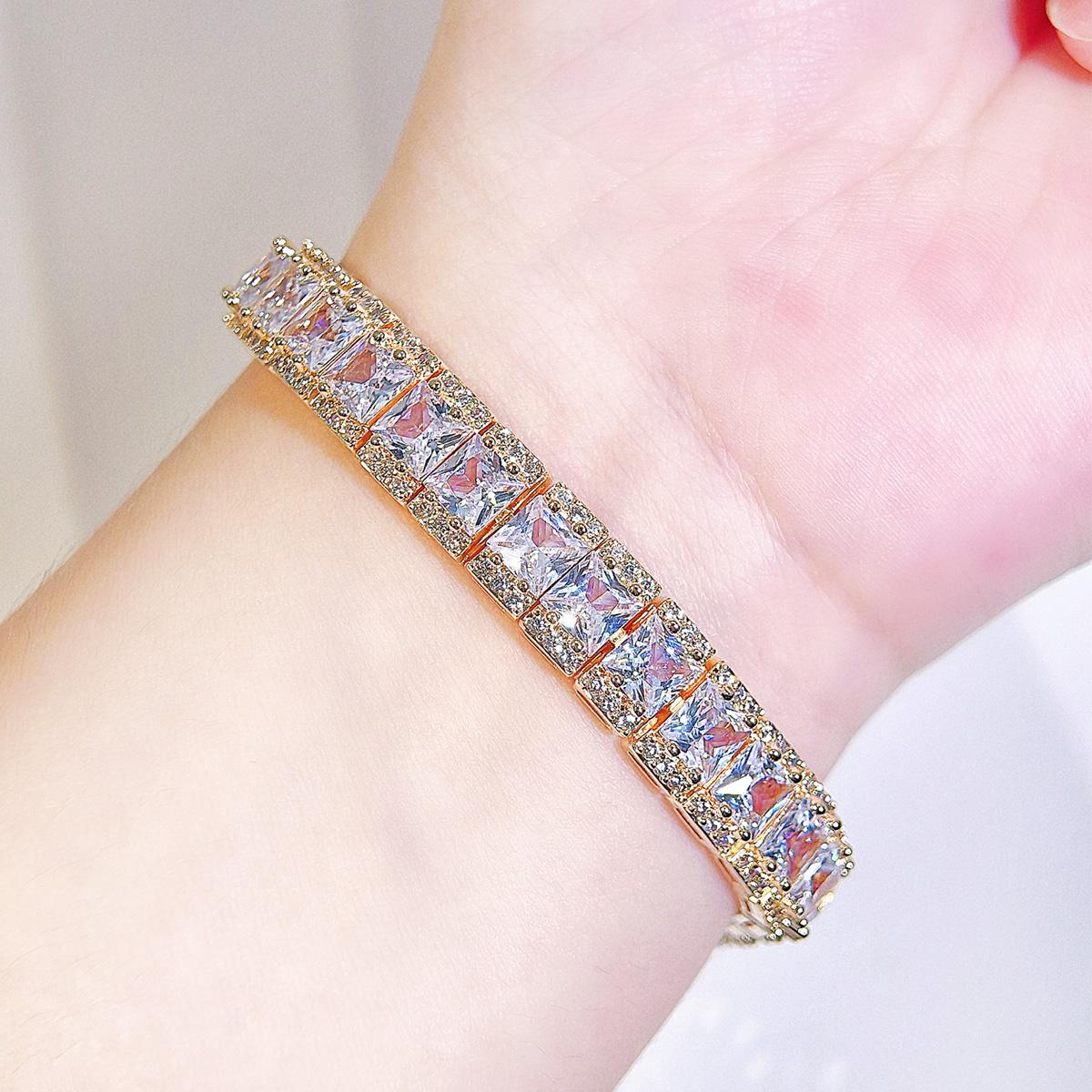 WWJ высококачественный классический теннисный браслет золотистого и серебристого цвета с полупрозрачным цирконием, аристократичные простые и универсальные украшения для женщин