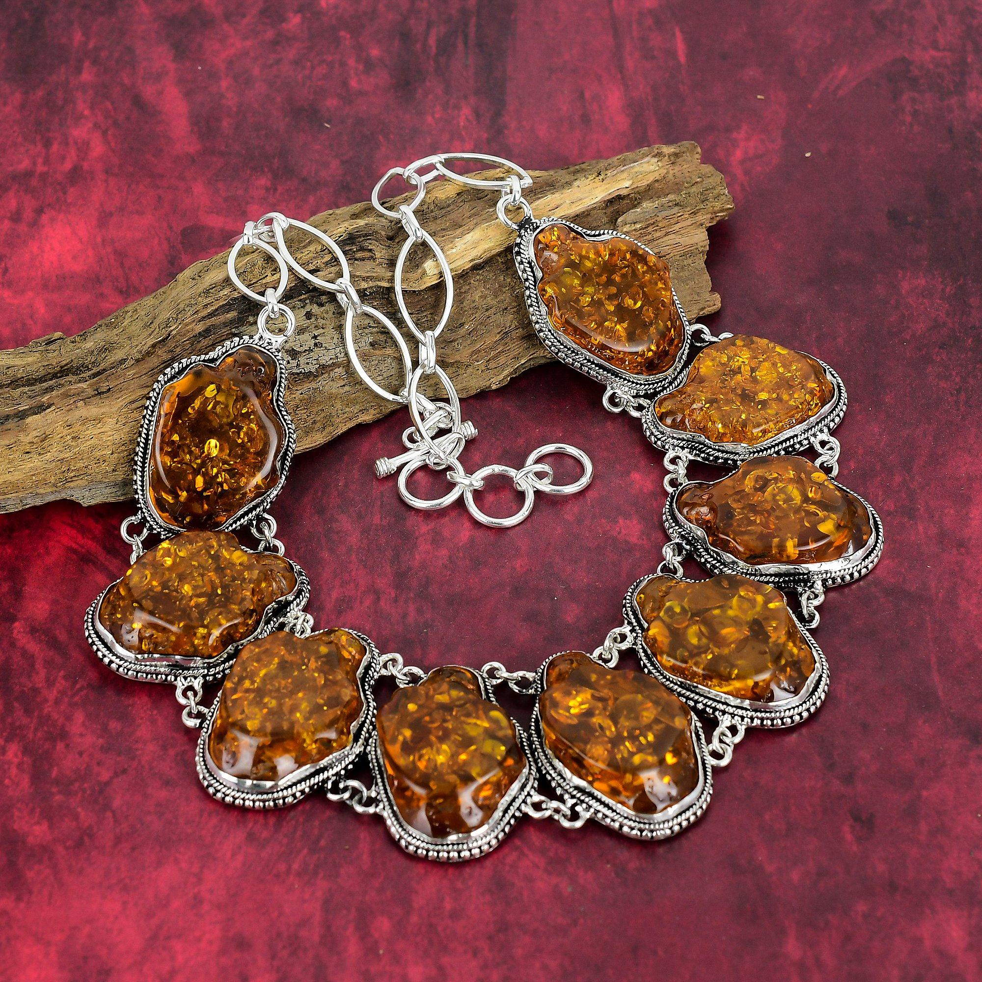 Ожерелье из твердого серебра 925 пробы с балтийским янтарем и регулируемой цепочкой, ювелирное ожерелье ручной работы из драгоценных камней на День памяти