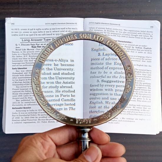 Brass Magnifying Glass, Vintage Hand Held Magnifying Glass, Reading Book Magnifying, Antique Look Reading Glass, Engraved Gift