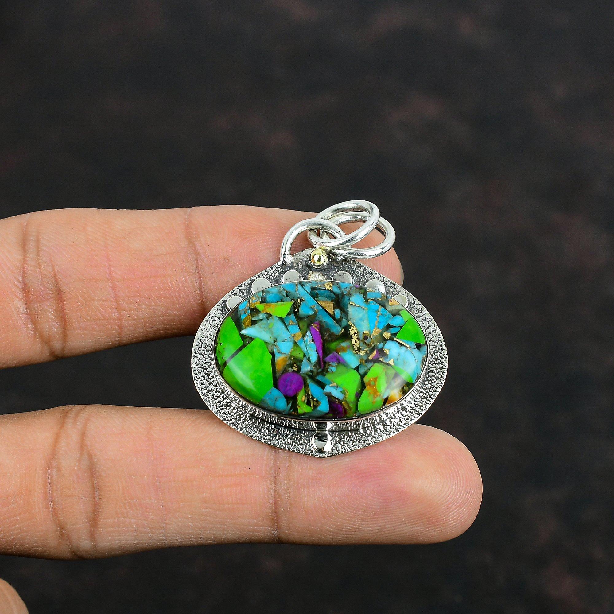 Fiesta Kingman бирюзовый кулон мульти медный бирюзовый кулон 925 стерлингового серебра кулон ручной работы с драгоценными камнями кулон подарки на помолвку