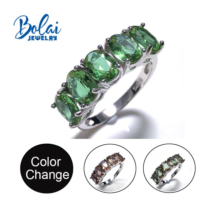 Bolaijewelry Диаспор овальные кольца с драгоценными камнями 5*7 мм, стерлинговое серебро 925 пробы, созданные с драгоценными камнями, меняющими цвет, изысканные украшения для женщин, повседневная одежда, хороший подарок