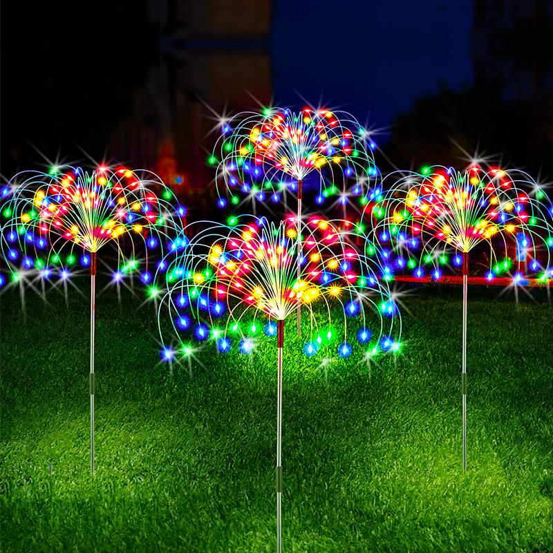 LED Solar Floor Mounted Fireworks Lights, Fairy DIY Light Bundles, Garden Lawn Decorations, Wedding Parties, and Christmas Day Landscape Lighting
