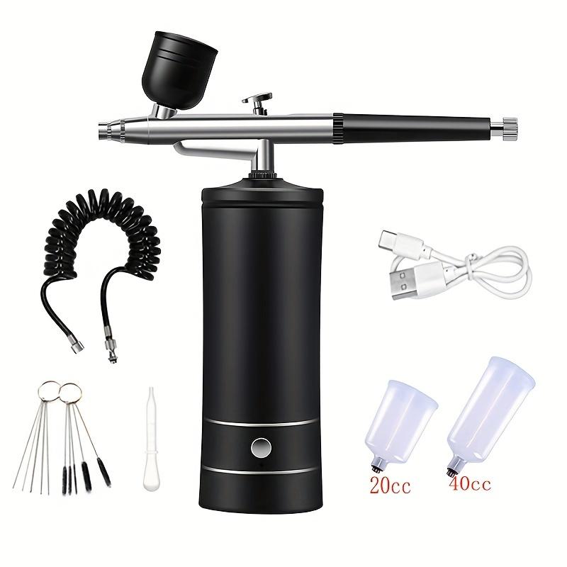 1 Set Airbrush Kit With Compressor, Auto Handheld Airbrush Gun, Rechargeable Portable Air Brushes For Painting, Tattoo, Nail Art, Model Coloring