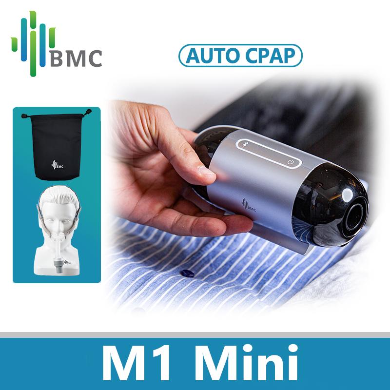 BMC M1 Mini Auto CPAP APAP Car Travel With Anhydrous Humidifying Mask Auto Ramp Feature Pressure Adjusting Sensitivity
