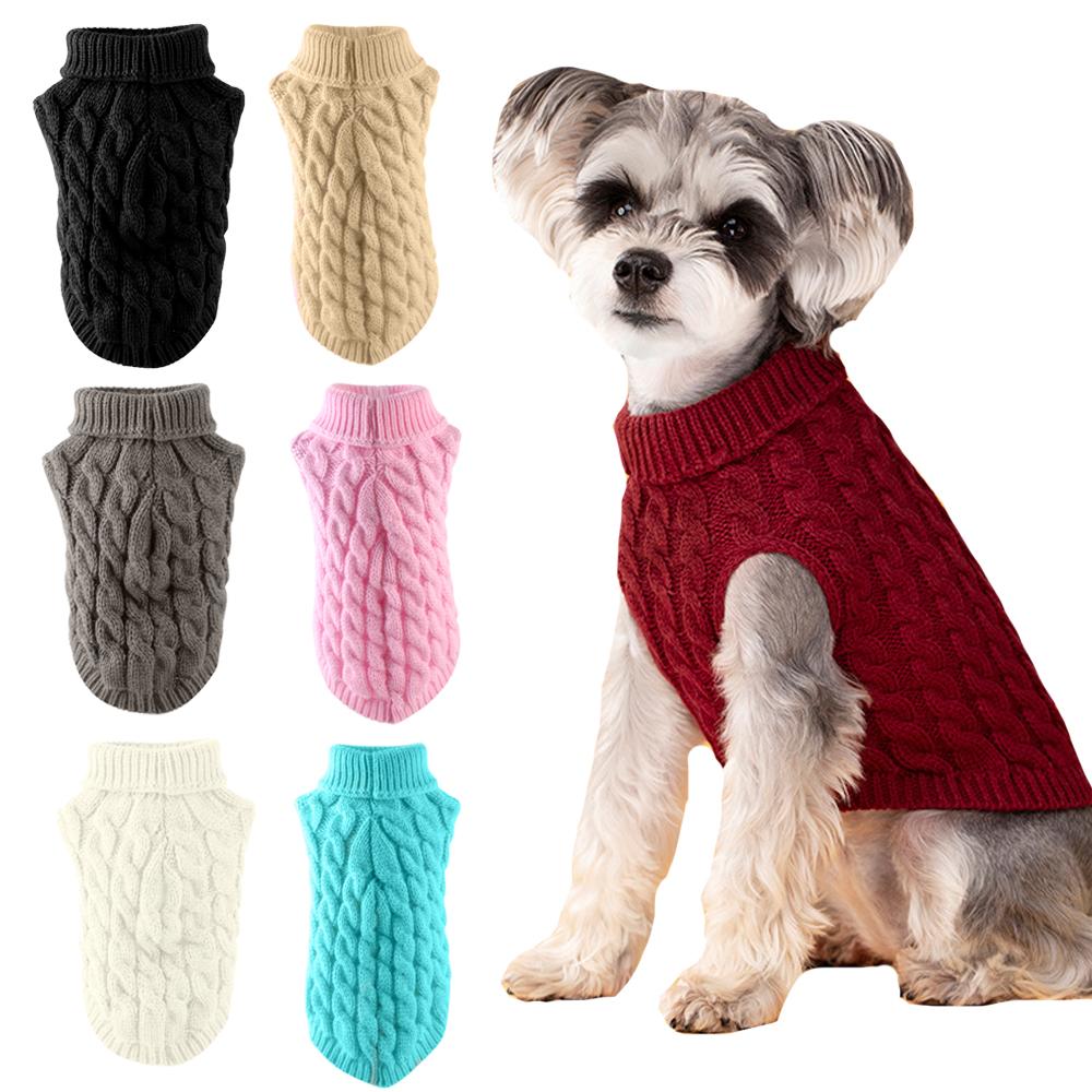 Pet Clothing Winter Warm Soft Sweaters for Small Medium Dogs Cats Comfortable Turtleneck Knitted Puppy Cat Sweater Vest Chihuahua Yorkie Coat Jacket