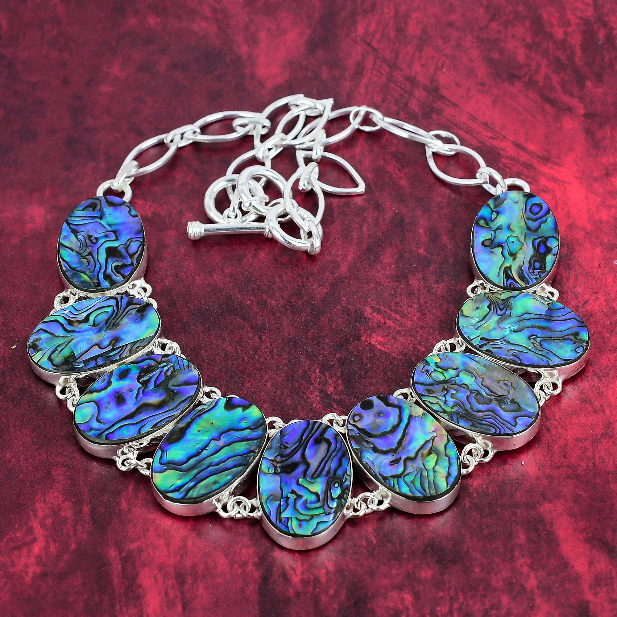 Ожерелье в форме ракушки из морского ушка, стерлинговое серебро 925 пробы, регулируемая цепочка, ожерелье, подарок для женщин, ювелирное ожерелье ручной работы из драгоценных камней