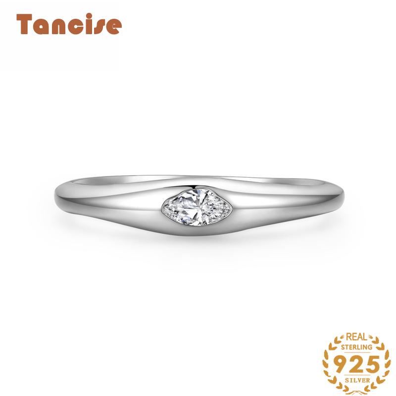 Tancise Classic стерлингового серебра 925 пробы кольцо с цирконом женские ювелирные изделия свадебное обещание вечерние подарок