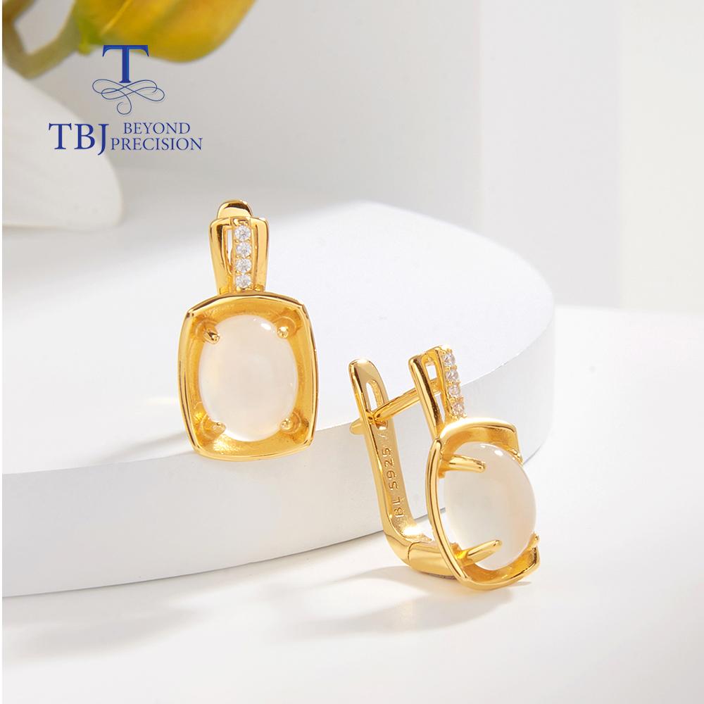 Комплект украшений из натурального белого лунного камня, овальные серьги 7*9 мм, кольцо, настоящий драгоценный камень, серебро 925 пробы, изысканные ювелирные изделия для женщин