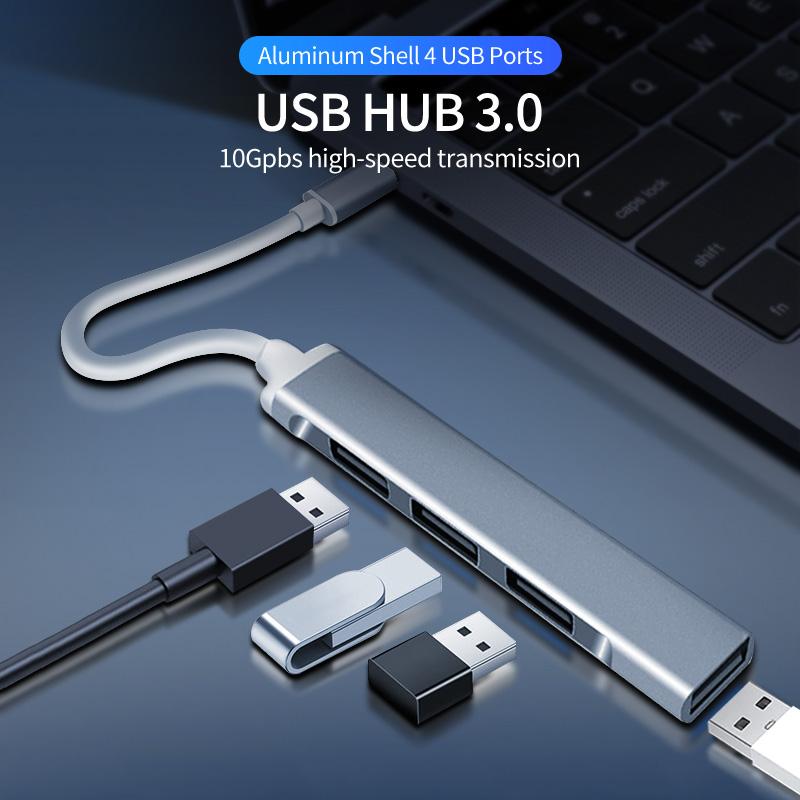 FONKEN USB-концентратор 4 порта Otg Usb C 3,0 разветвитель для Lenovo Xiaomi Macbook Pro зарядка передачи данных металлический удлинитель кабеля для USB-устройств