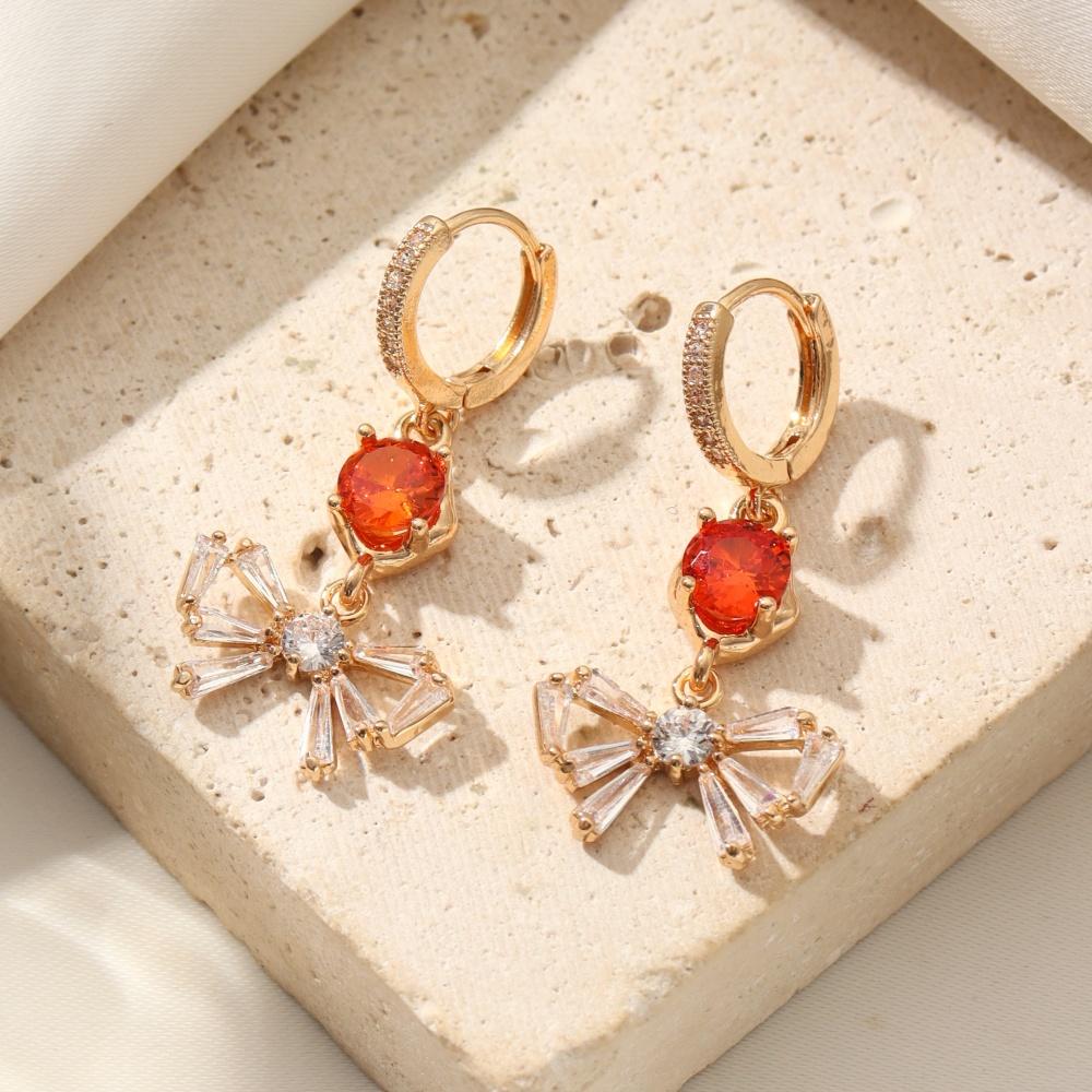 1 пара модных сережек-бантов для женщин, серьги с кубическим цирконием, украшения для рождественской вечеринки, аксессуары