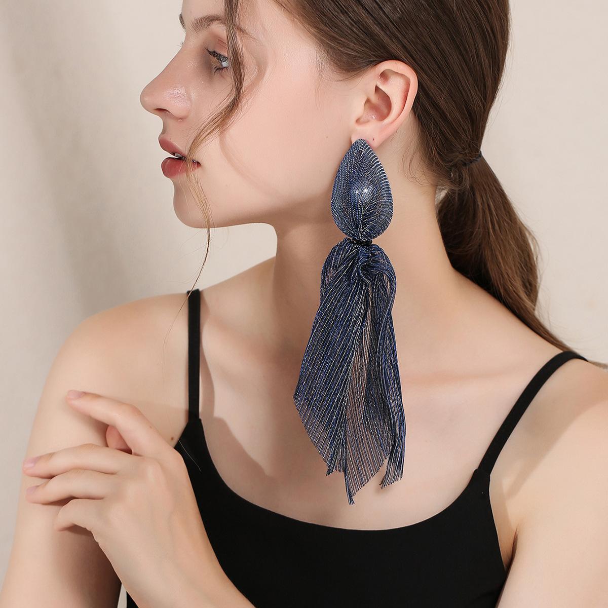 Модные кружевные длинные серьги с имитацией жемчуга и кристаллами из бисера, большие массивные серьги