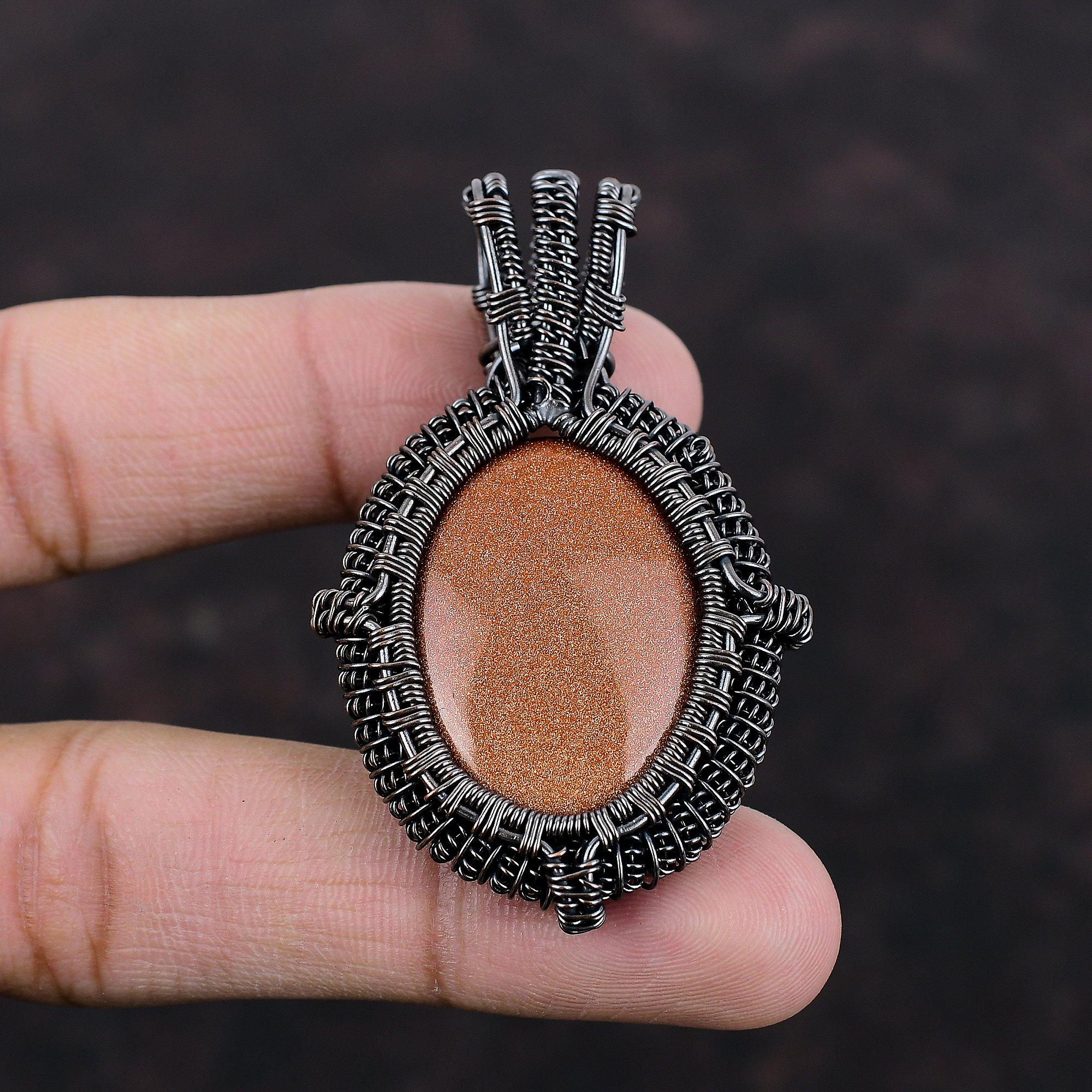 Подвеска из драгоценного камня Sun Sitara, подвеска из медной проволоки, ювелирное изделие ручной работы, дизайнерская подвеска, медные украшения, этнический стиль, кулон в подарок жене