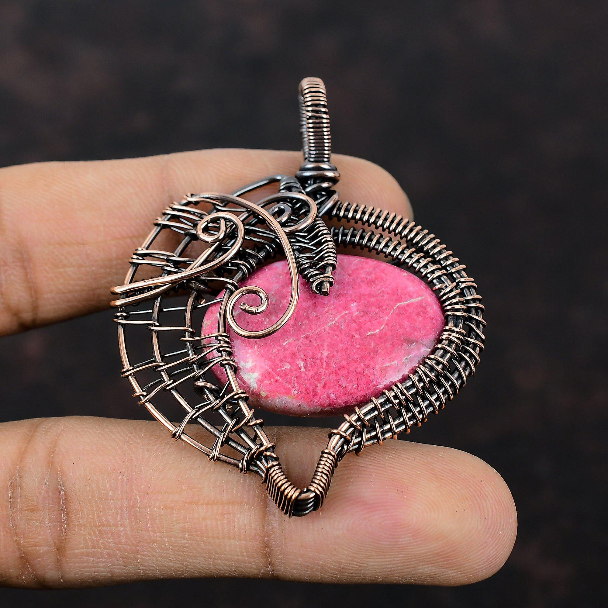 Подвеска Тулит, медная проволока, обернутая подвеской из драгоценного камня, подвеска из медной проволоки, ювелирные изделия ручной работы, этнические украшения для подарка, лечебный камень