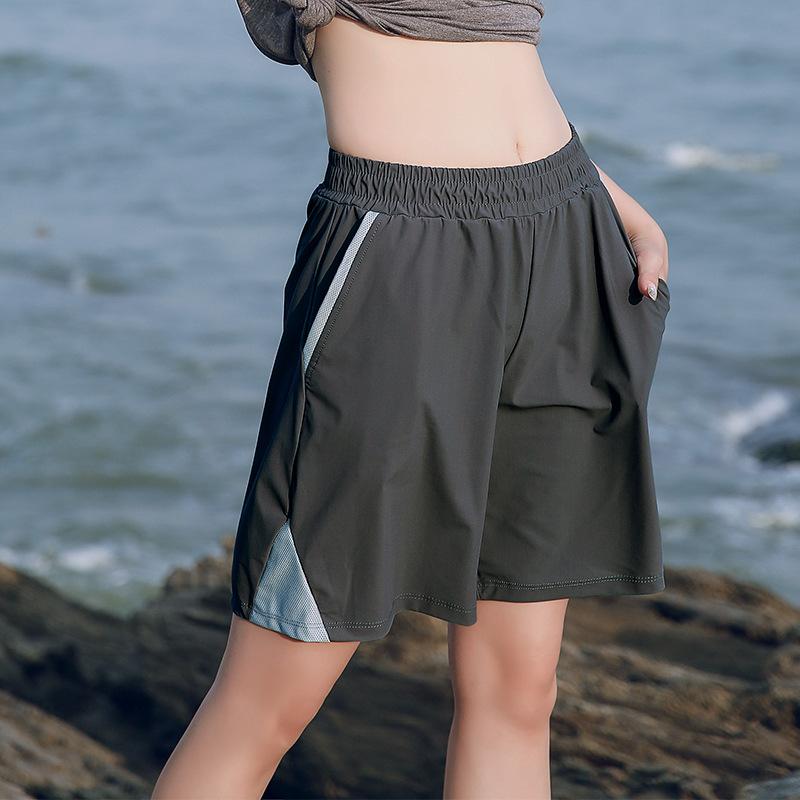 Plus Size Yoga Shorts Women's Summer Loose High-waisted Fitness Running Quick-drying Anti-glare Sweatpants