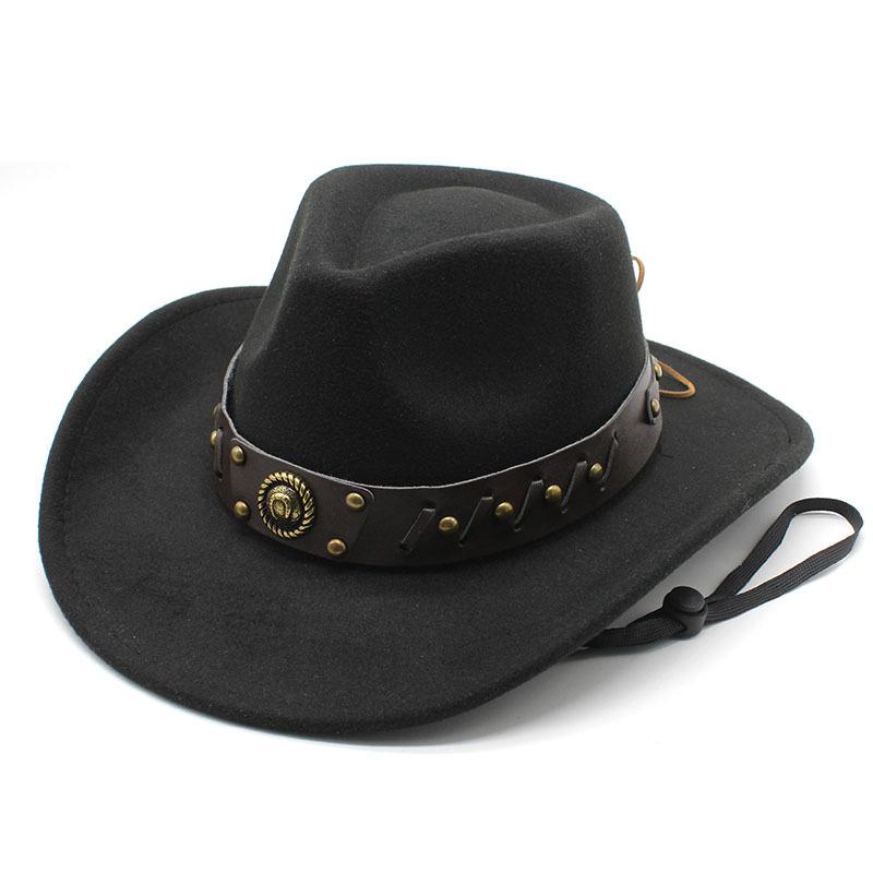 Ethnic Woolen Hats European and American Men and Women's Woolen Western Cowboy Hats